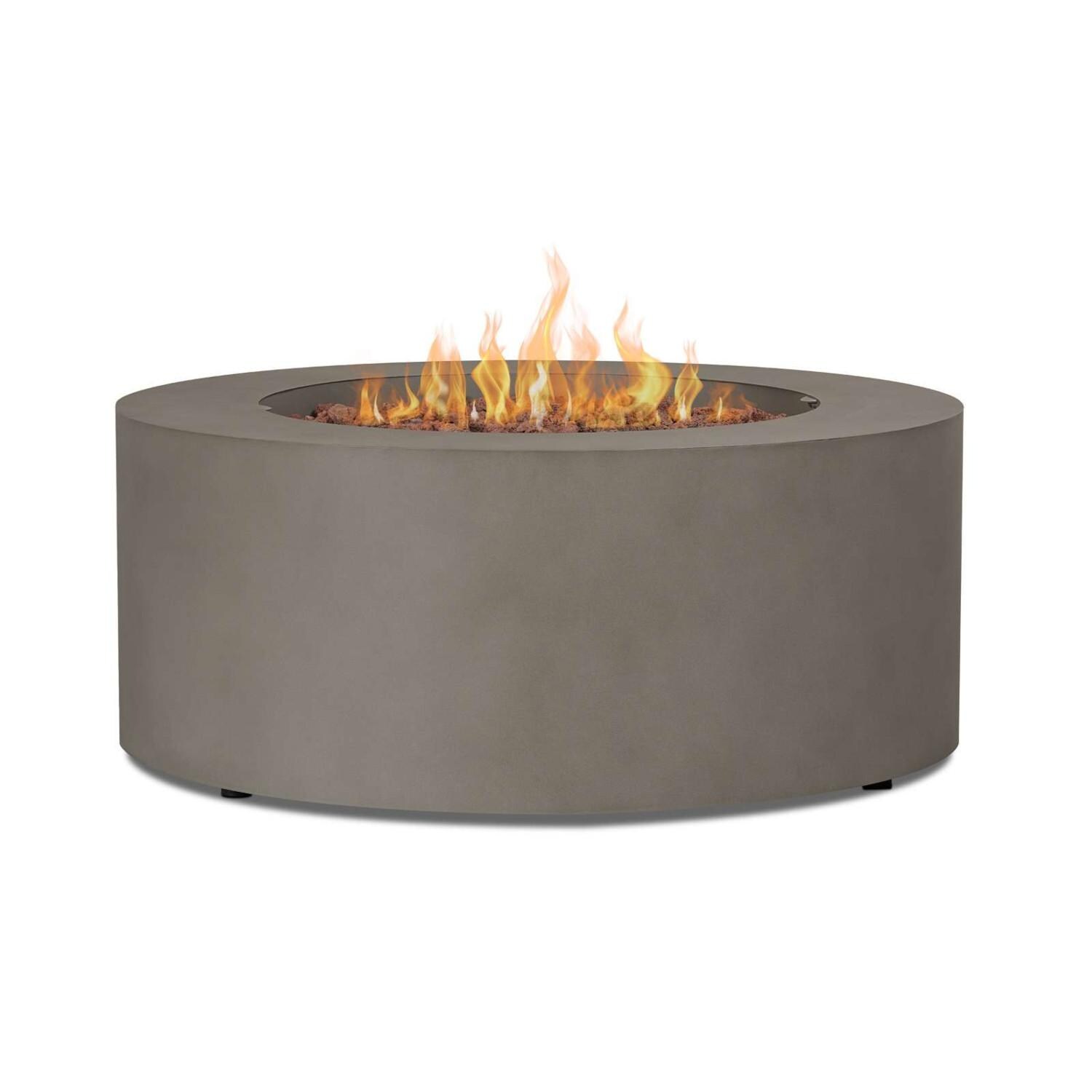 Lakeview SCC9815LPMGRY Elysian 36-Inch Round Propane Fire Table w/ NG Conversion Kit - Mist Gray - Burner Lit thumbnail