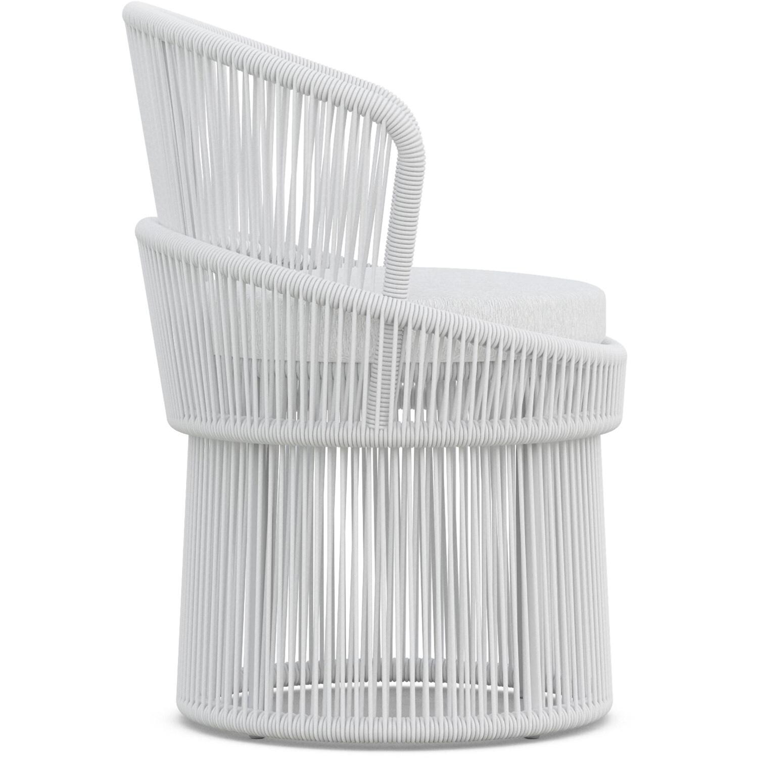 Azzurro Living Palma Woven Rope Dining Chair in White/Cloud - Side - White Background thumbnail