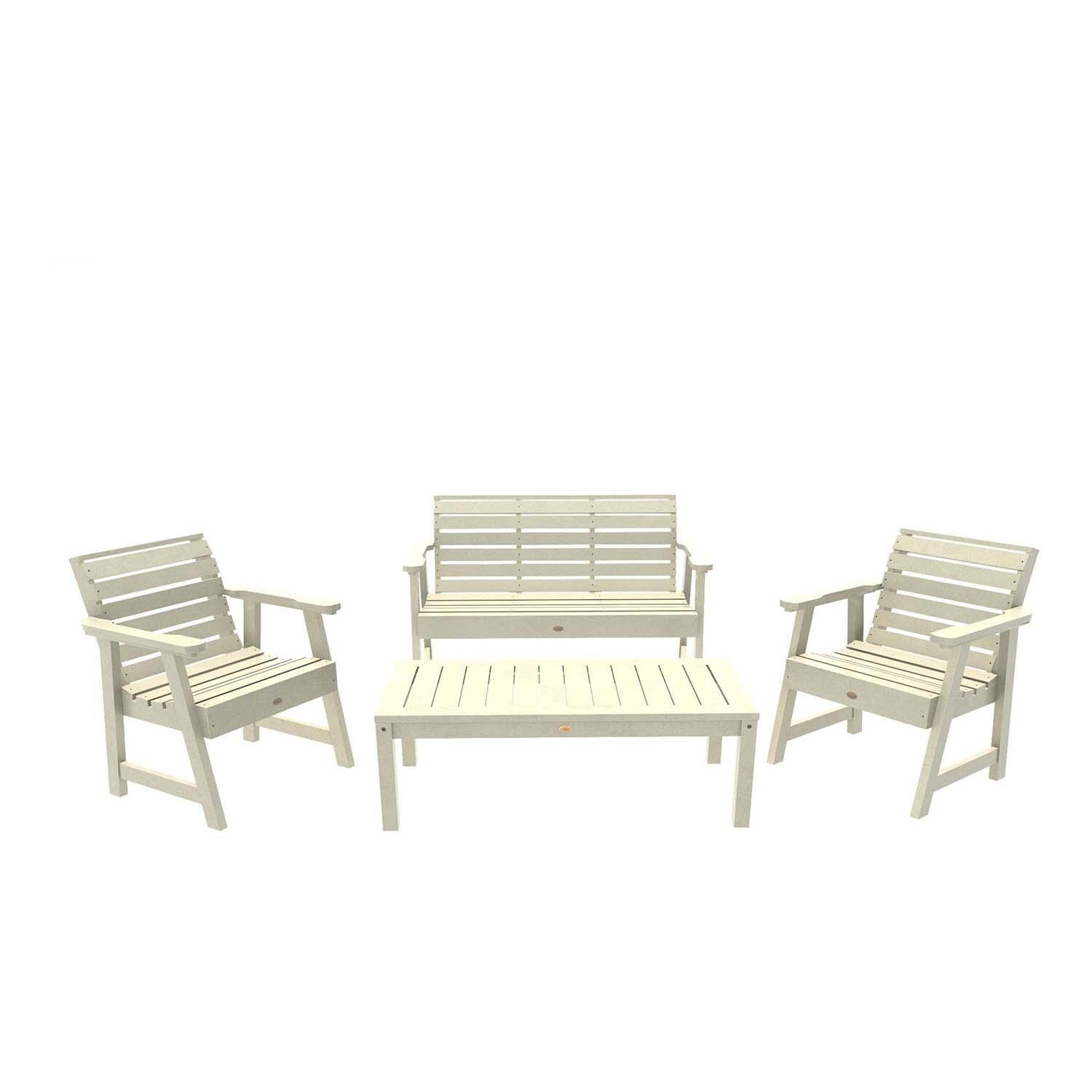 Elm Pointe 4 Pc Set Polyresin Seating Set in Whitewash By Lakeview Outdoor Designs - White Background thumbnail