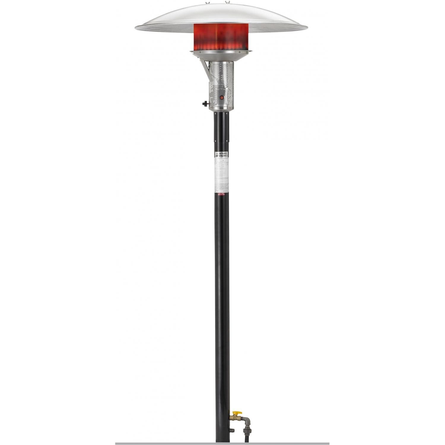 Sunglo 50000 BTU Natural Gas Post-Mount Patio Heater With Electronic Ignition - Black - PSA265V E SS