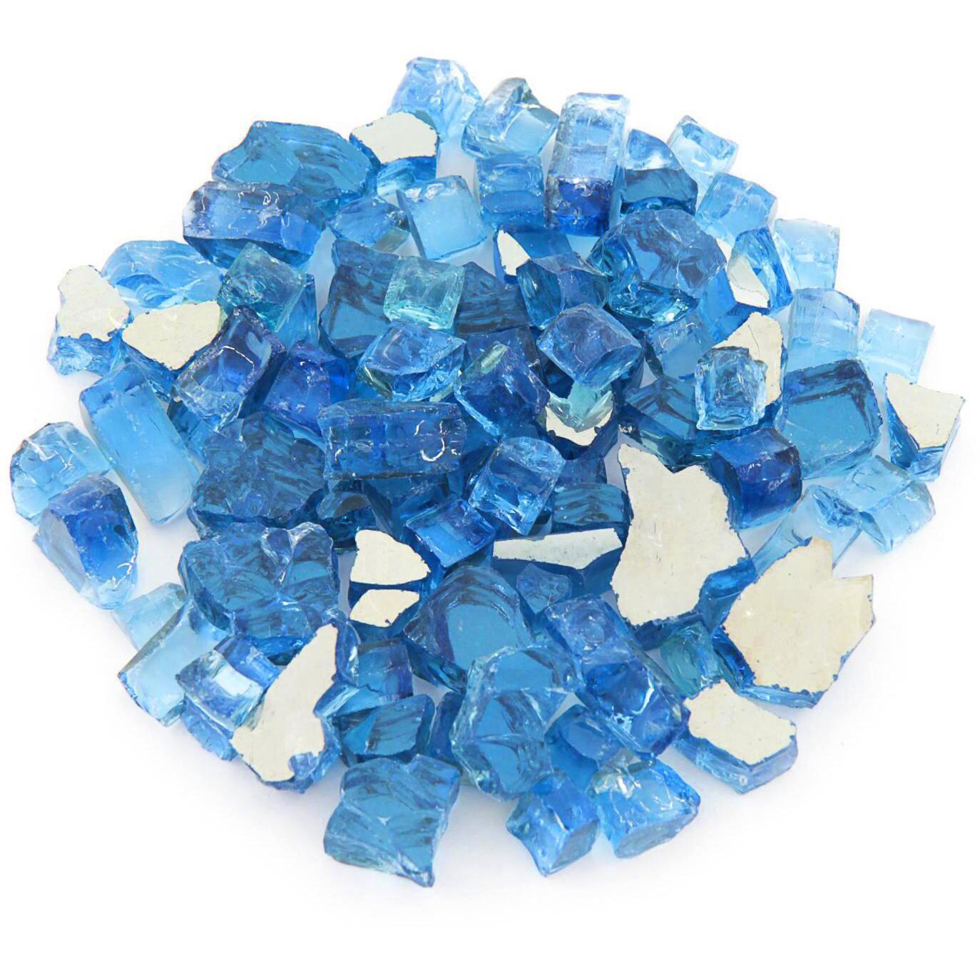Lakeview Outdoor Designs 1/2-Inch Sky Blue Reflective Fire Glass - Top View thumbnail