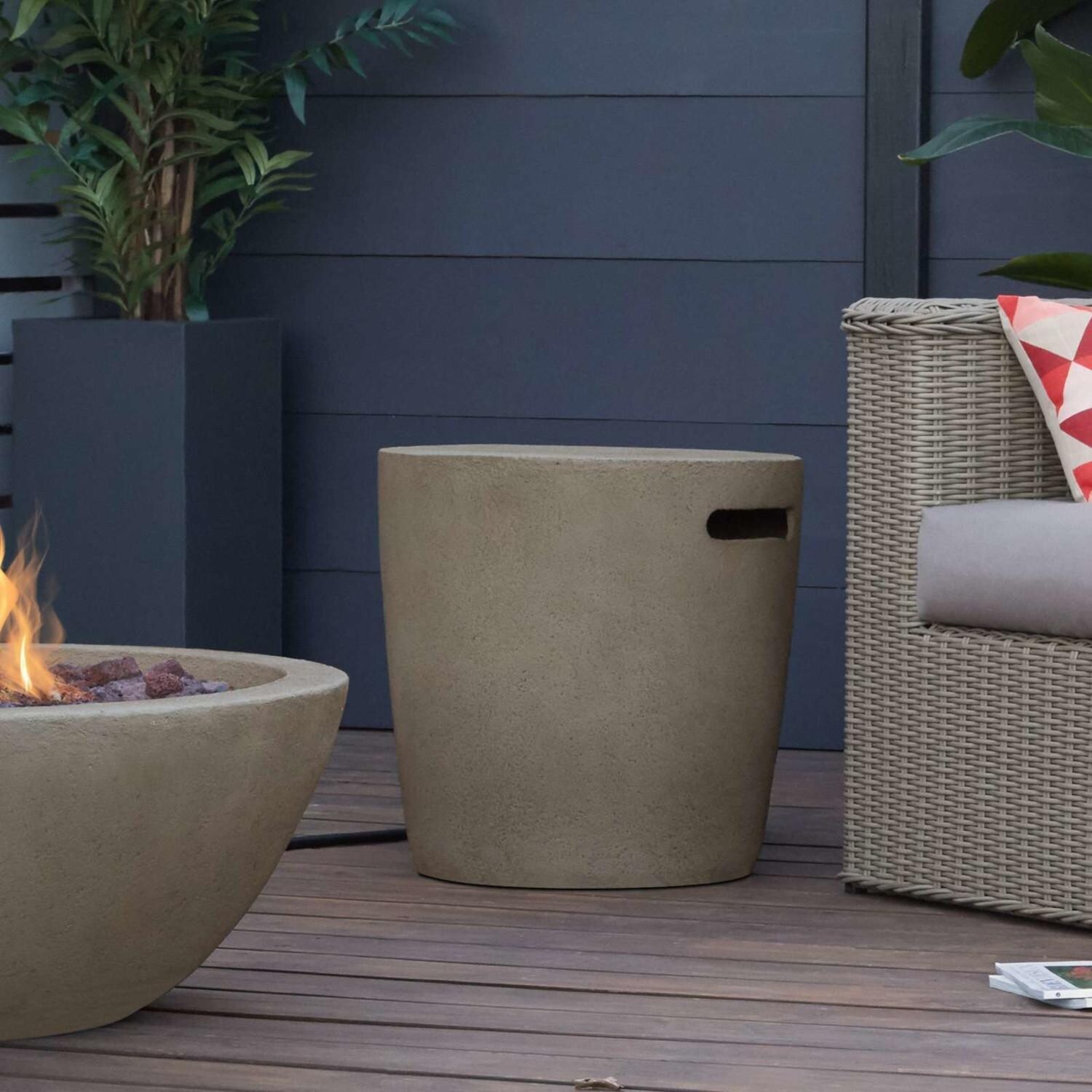 Creekwood Propane Tank Cover in Glacier Gray by Lakeview Outdoor Designs