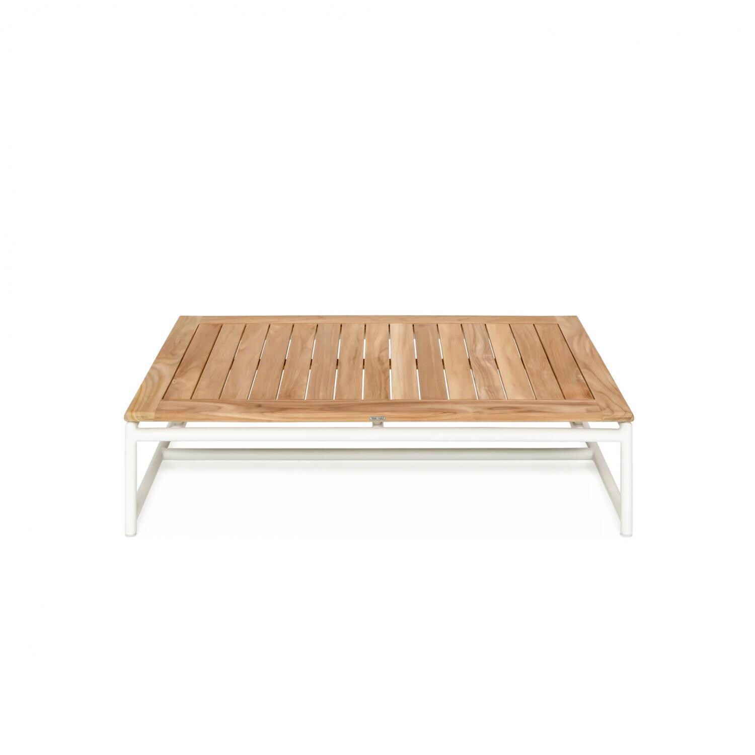 Teak + Table Barbados 51 Inch Rectangular Coffee Table in Pearl - Top - White Background thumbnail