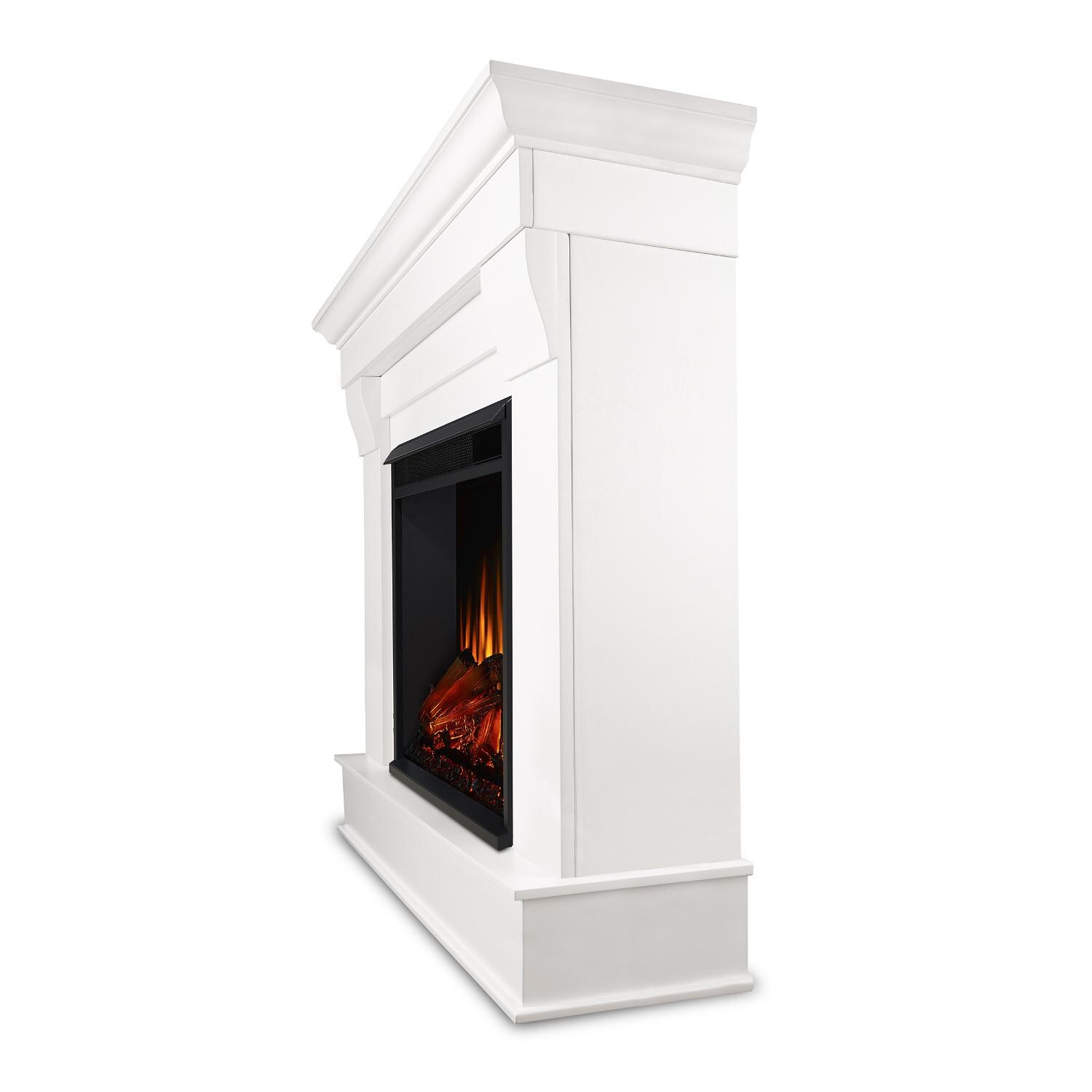 Real Flame - 5910E-W - Chateau 40-Inch Electric Fireplace With Mantel - White - Side View thumbnail