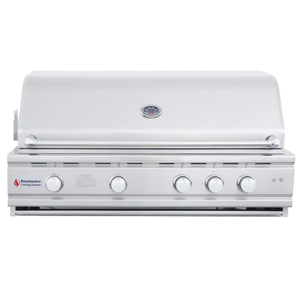RCS Cutlass Pro RON42ALP 42-Inch Built-In Propane Gas Grill - Front View With Lights Off thumbnail