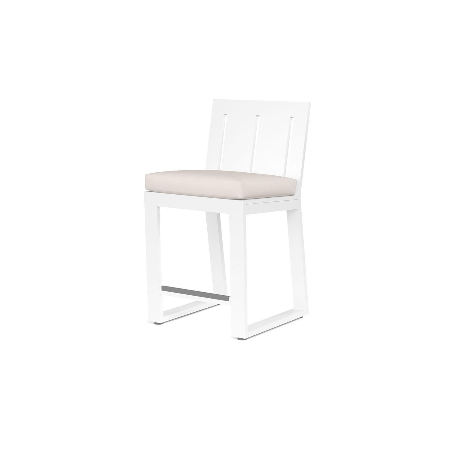 Newport Aluminum Patio Bar Stool in Canvas Natural w/ No Welt by Sunset West - Display - White Background thumbnail