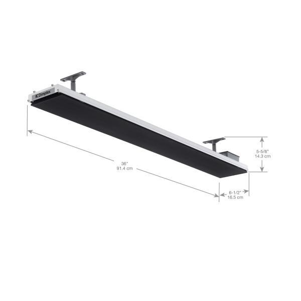 Dimplex X-DLW1500B12 DLW Series Radiant Heater - 120V - 1500W - Black - Dimensions thumbnail