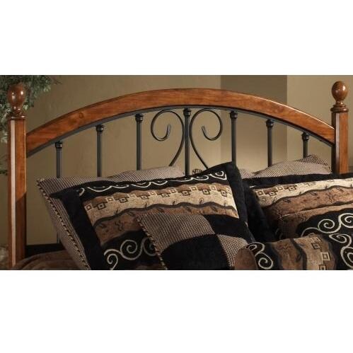 Hillsdale Burton Way Textured Black And Cherry Metal And Wood Headboard Without Frame - Full/Queen - 1258HFQ