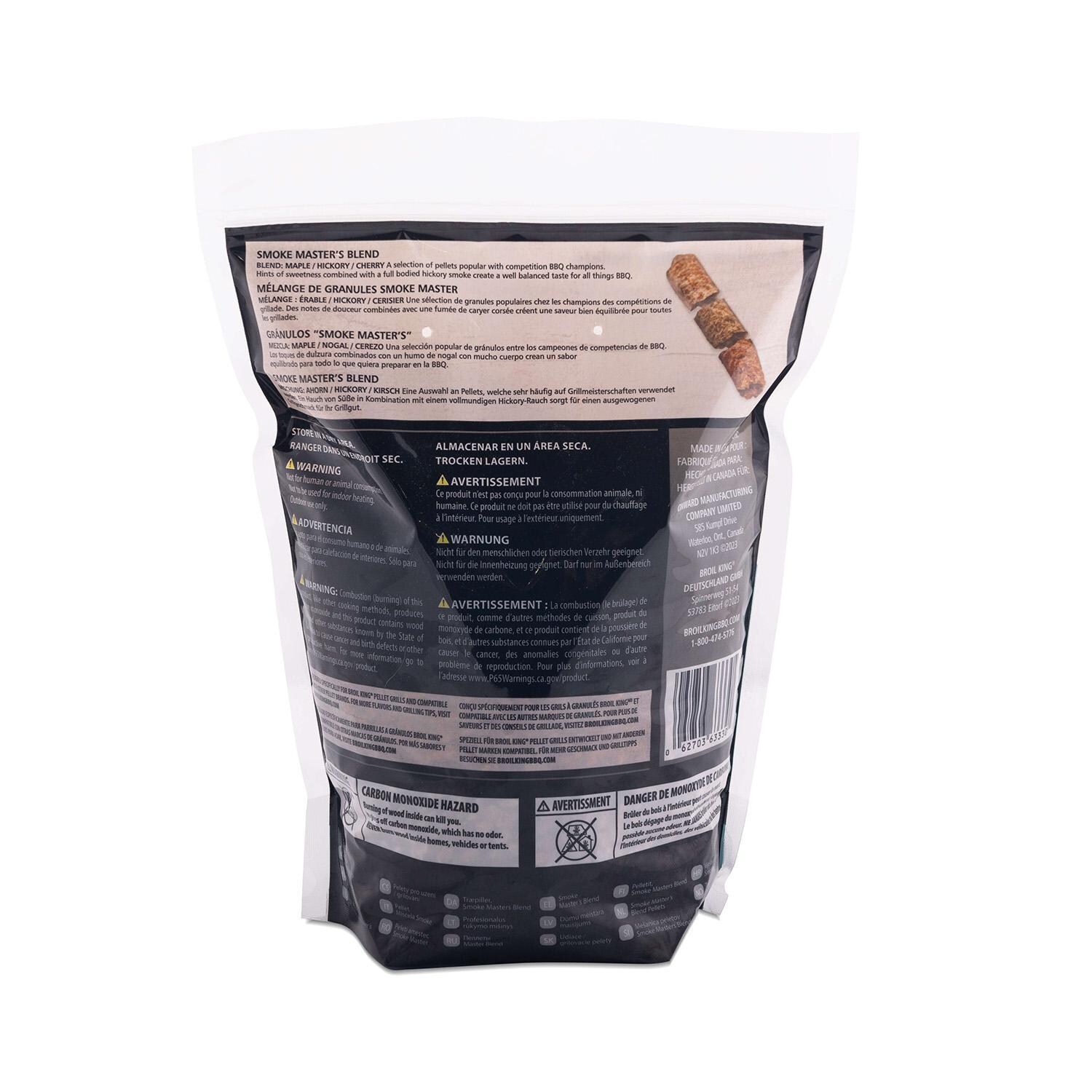 Broil King Smoke Master's Blend Pellets - 3 Lbs - 63330 - Back of Bag - White Background thumbnail