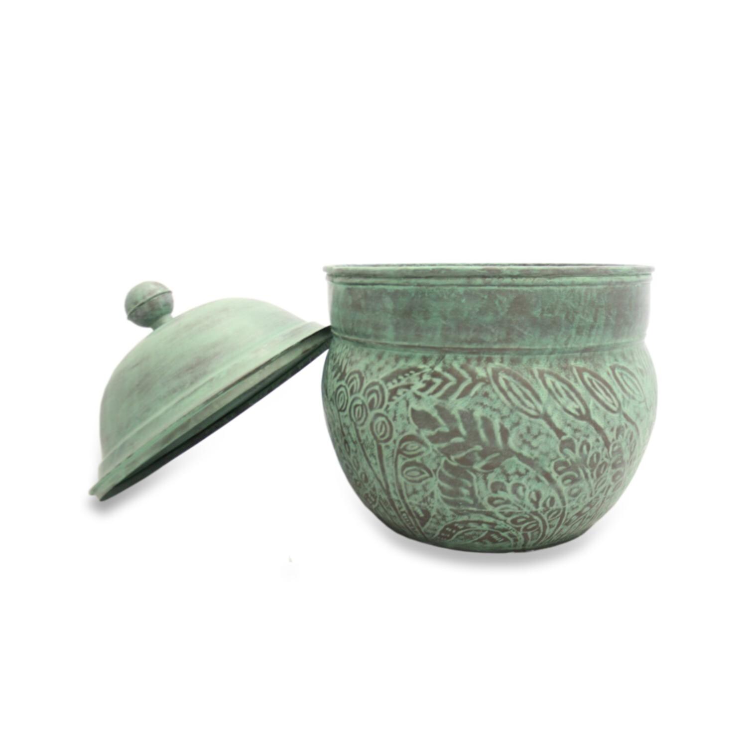 Key West Hose Pot W/ Lid By Good Directions - Blue Ve - Detailrde thumbnail