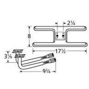 Stainless Steel H Twin, Centered, 2.25 Inch Offset Burner 10902-74402