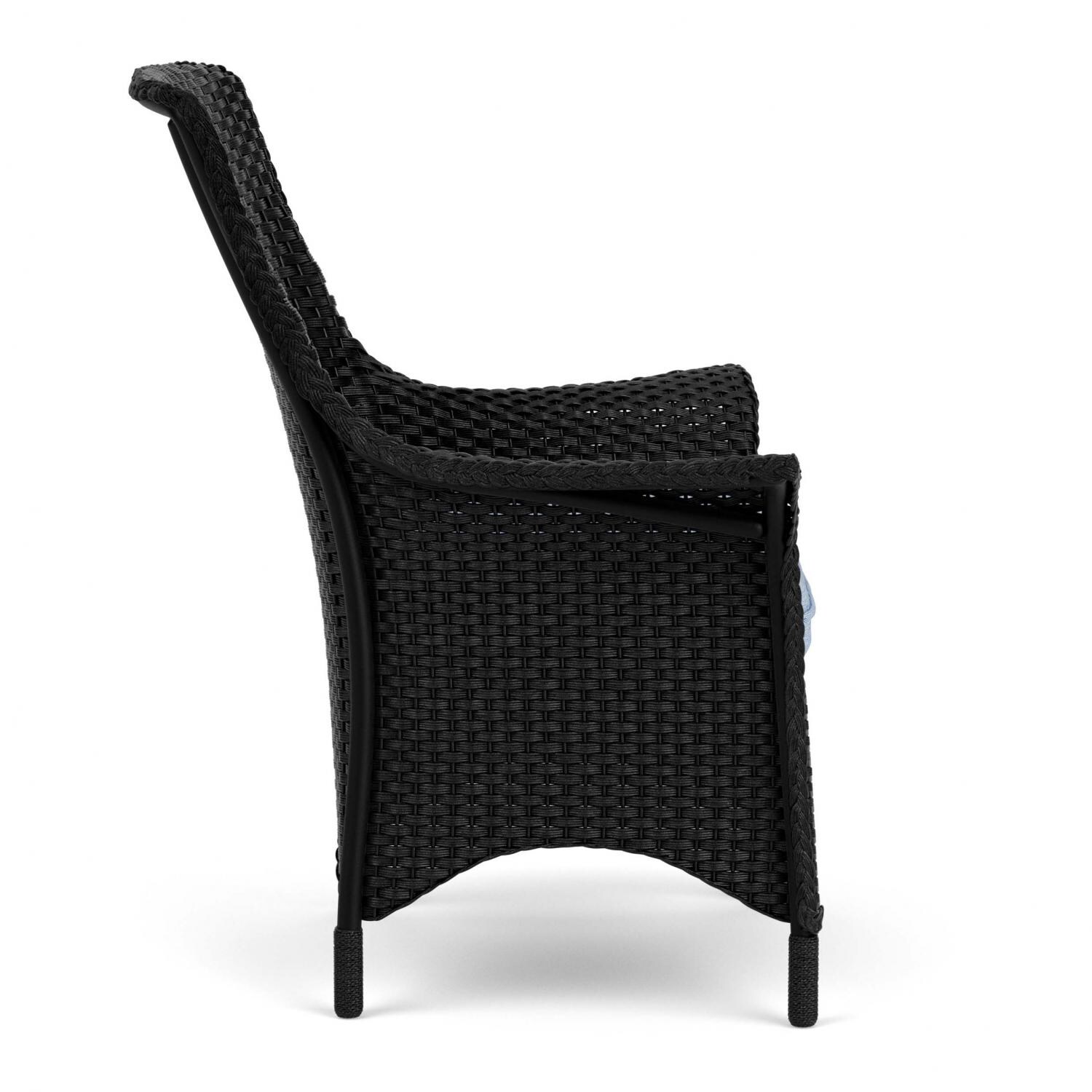 Lloyd Flanders Mandalay Dining Armchair in Ebony Finish with Demo Skyway fabric - Side thumbnail