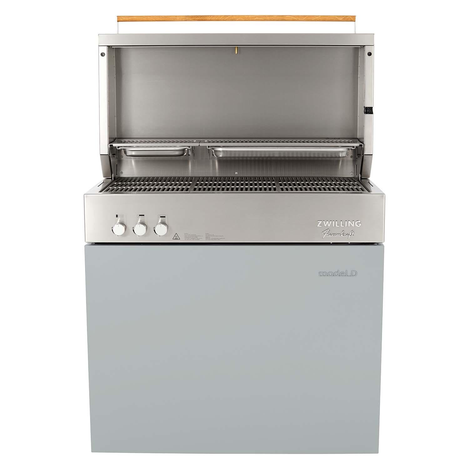 Flammkraft 1030979 Model D Natural Gas Grill - Light Grey - White Background thumbnail