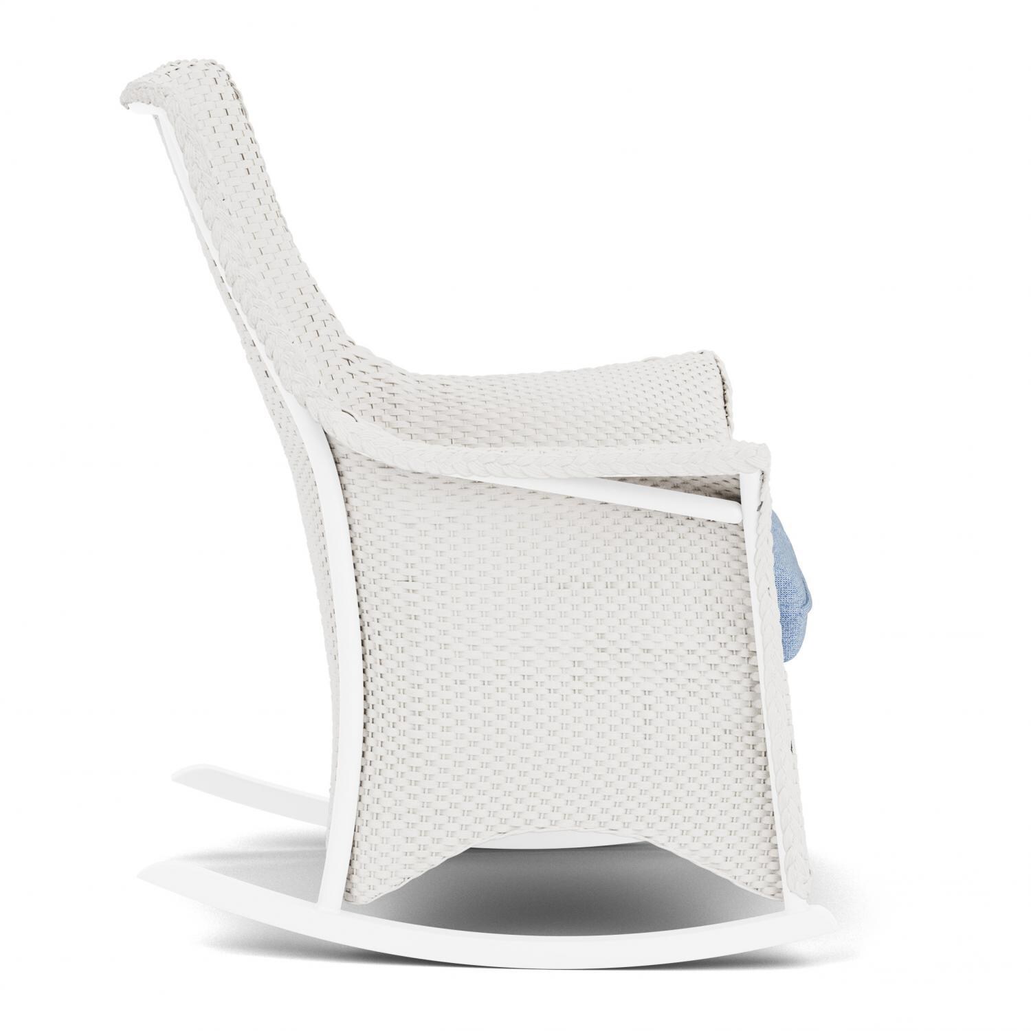 Lloyd Flanders Mandalay Porch Rocker in White Finish with Demo Skyway fabric - Side thumbnail