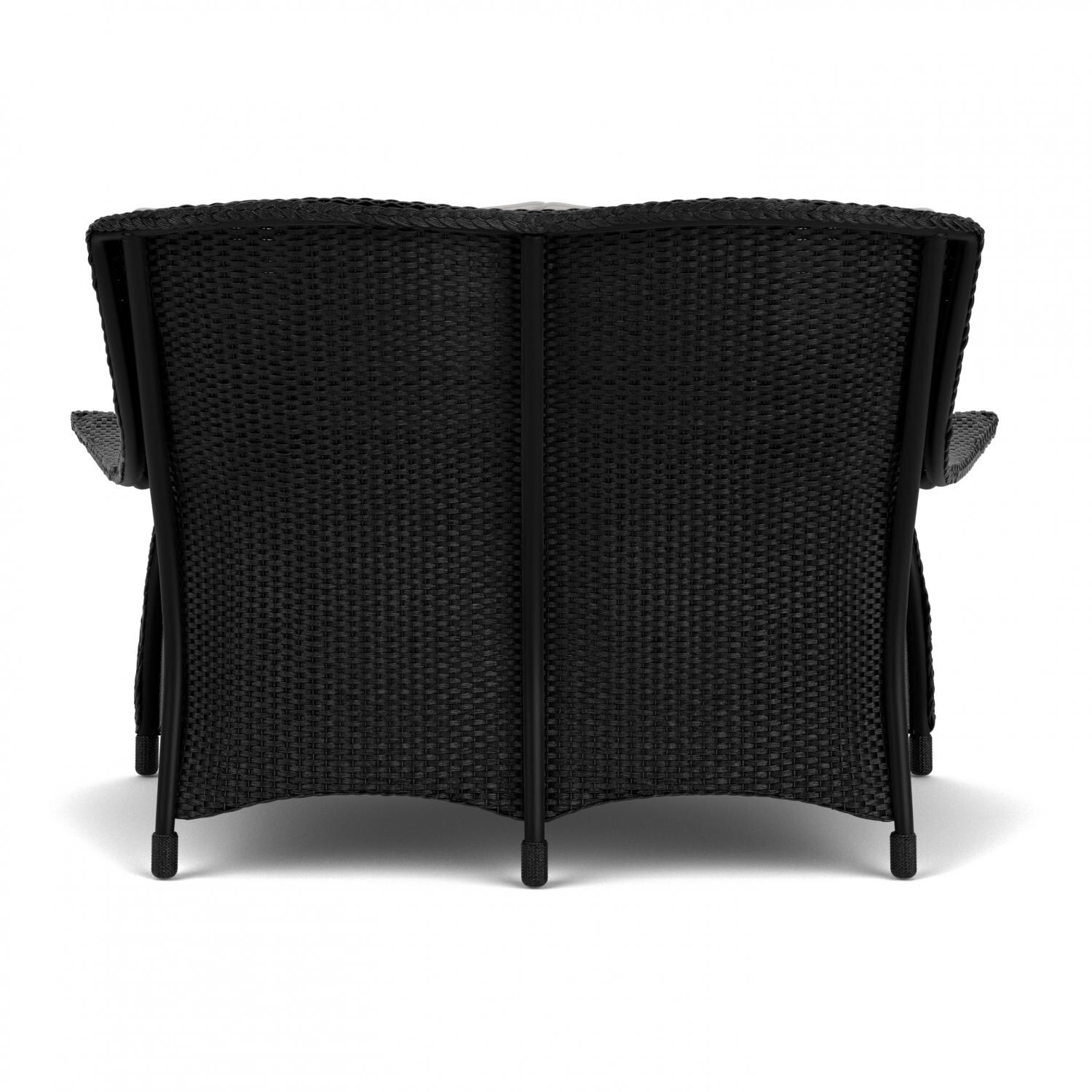 Lloyd Flanders Mandalay Loveseat in Ebony Finish with Tundra Dove fabric - Back thumbnail