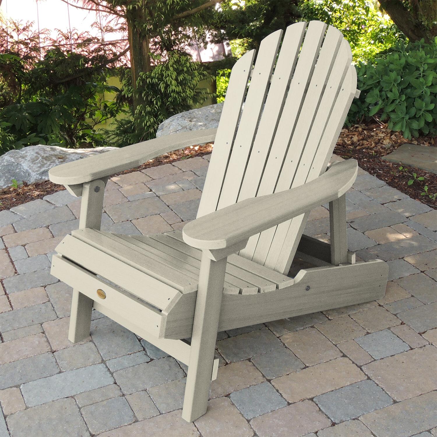 Highwood USA Hamilton Folding & Reclining Adirondack Chair - Whitewash - AD-CHL1-WAE image