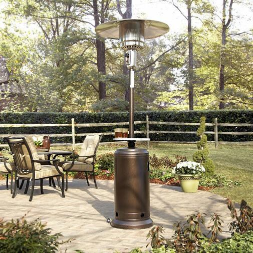 AZ Patio Heaters 41,000 BTU Propane Gas Patio Heater With Table - On Patio thumbnail