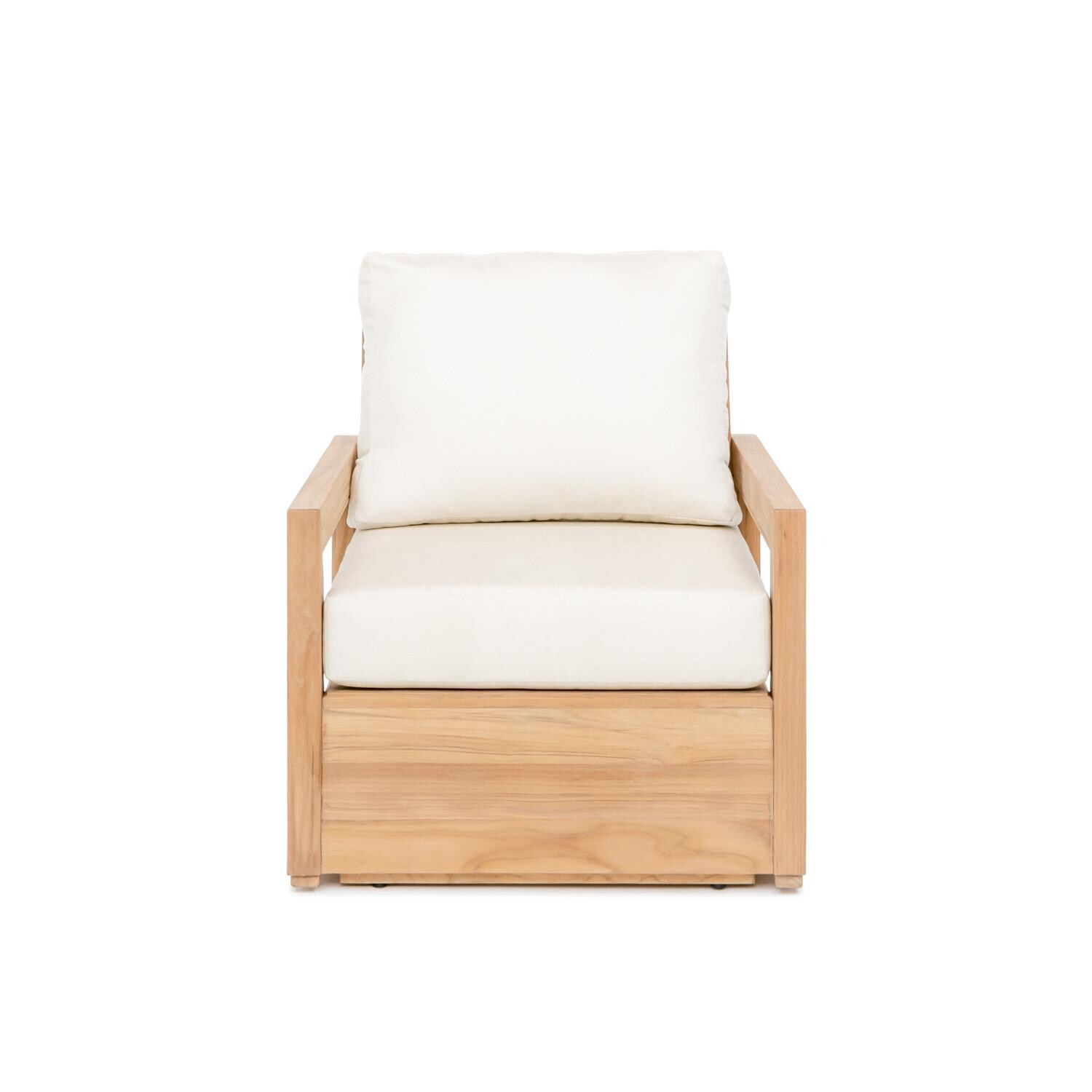 Teak + Table Relax Club Chair in Sand - Front View - White Background thumbnail
