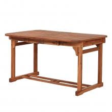 Midland 55 X 35 Inch Rectangular Brown Acacia Patio Dining Table W/ Extension By Walker Edison