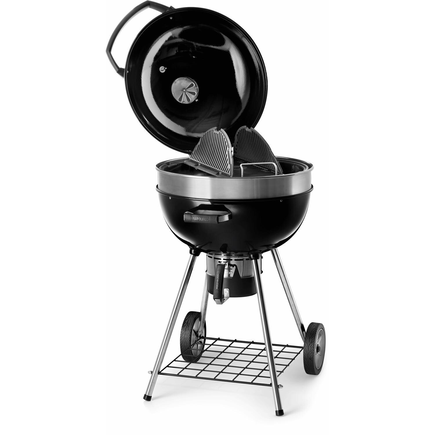 Napoleon PRO PRO22K-LEG-2 22 1/2-Inch Charcoal Kettle Grill - Hinged Cooking Grids thumbnail