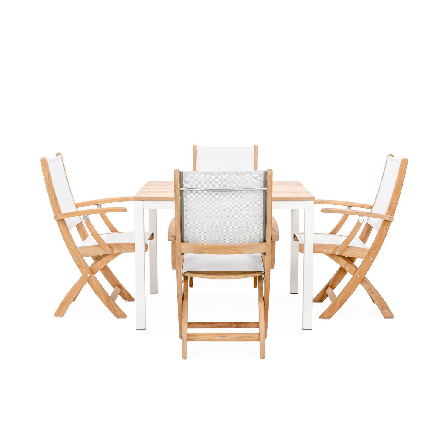 Teak + Table Cayman/Barbados 40 Inch 5 Piece Dining Set - White Background thumbnail