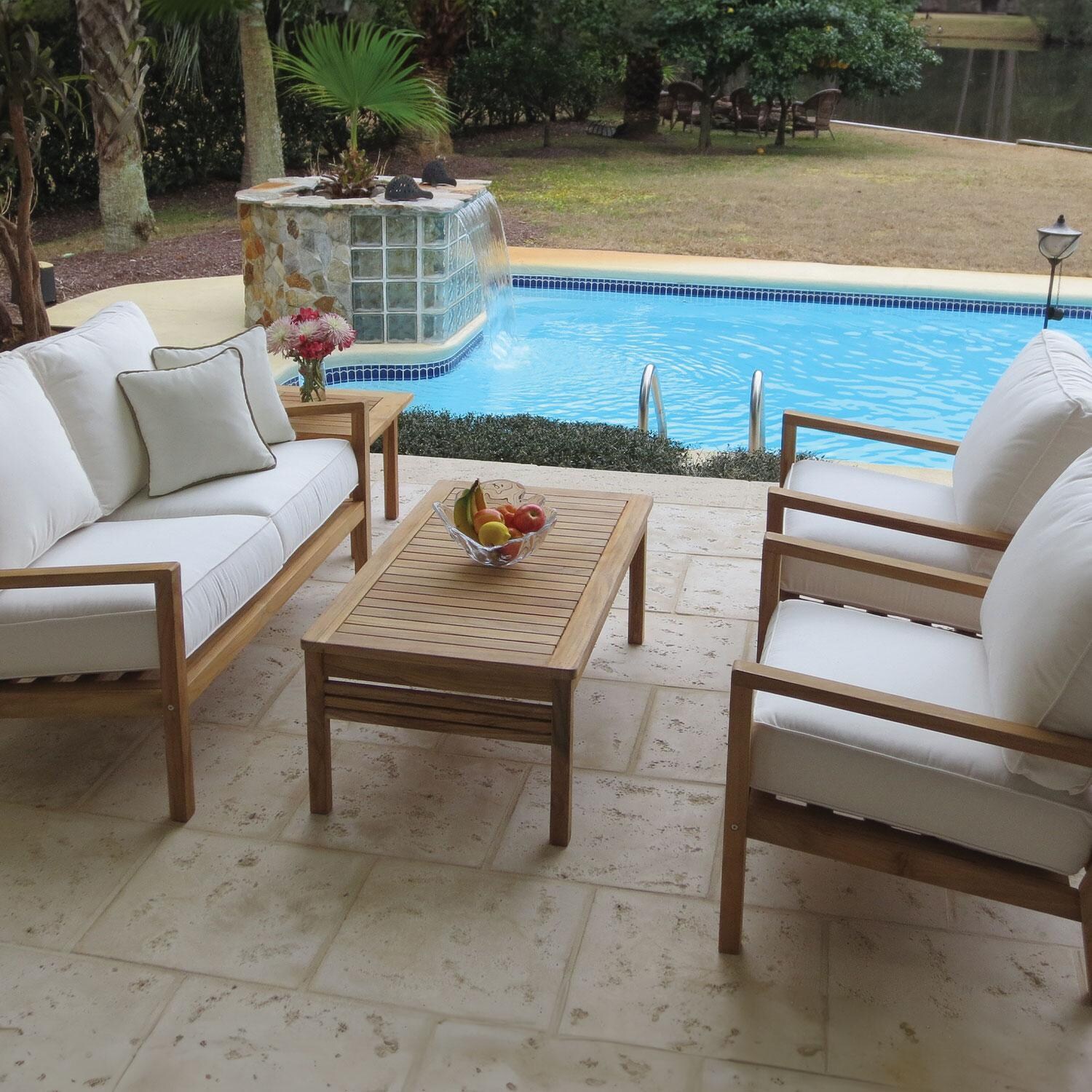 Coastal 5 Pc Teak Seating Set in Natural by Royal Teak Collection