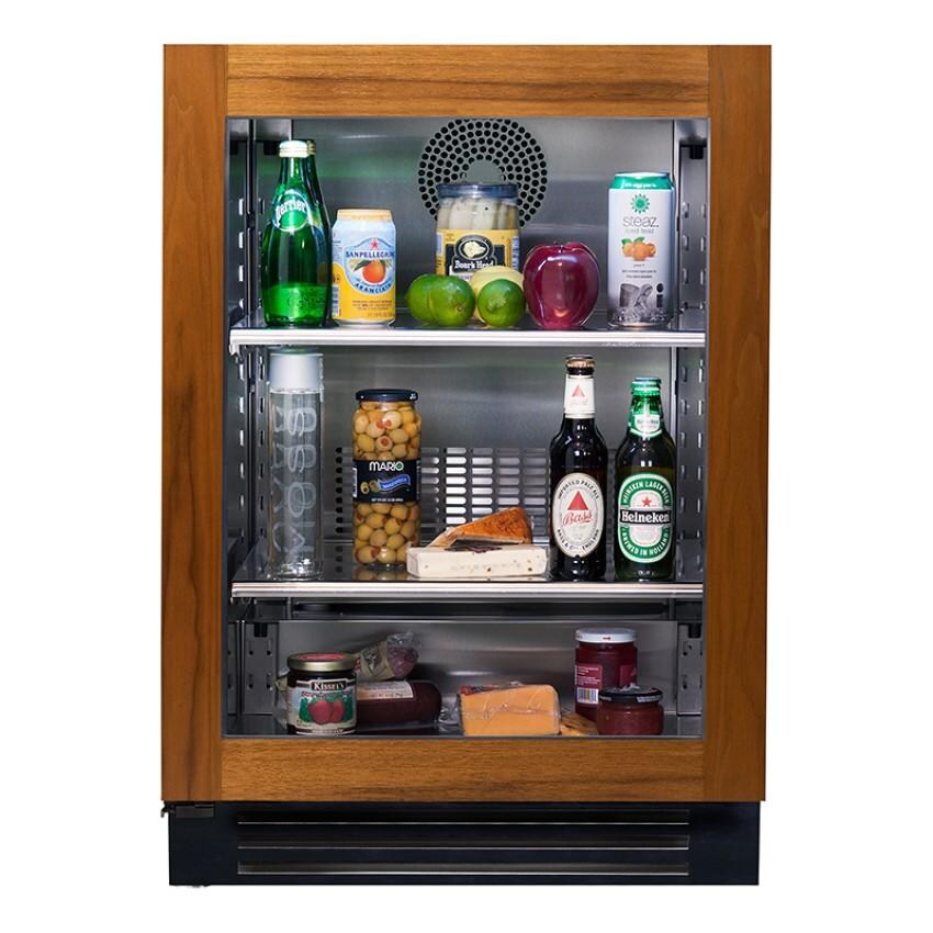 True 24 Inch 5.6 Cu. Ft. Left Hinge Glass Door Outdoor Refrigerator - Overlay Ready - TUR-24-L-OG-C
