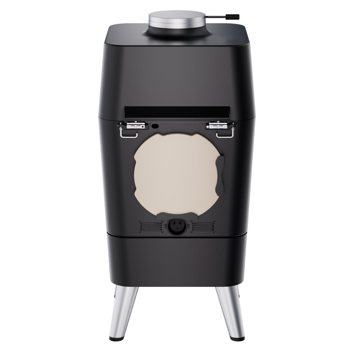 Everdure HBCE4KBUS Everdure 4K 21-in Charcoal Grill & Smoker - Black - HBCE4KBUS - Side - White Background