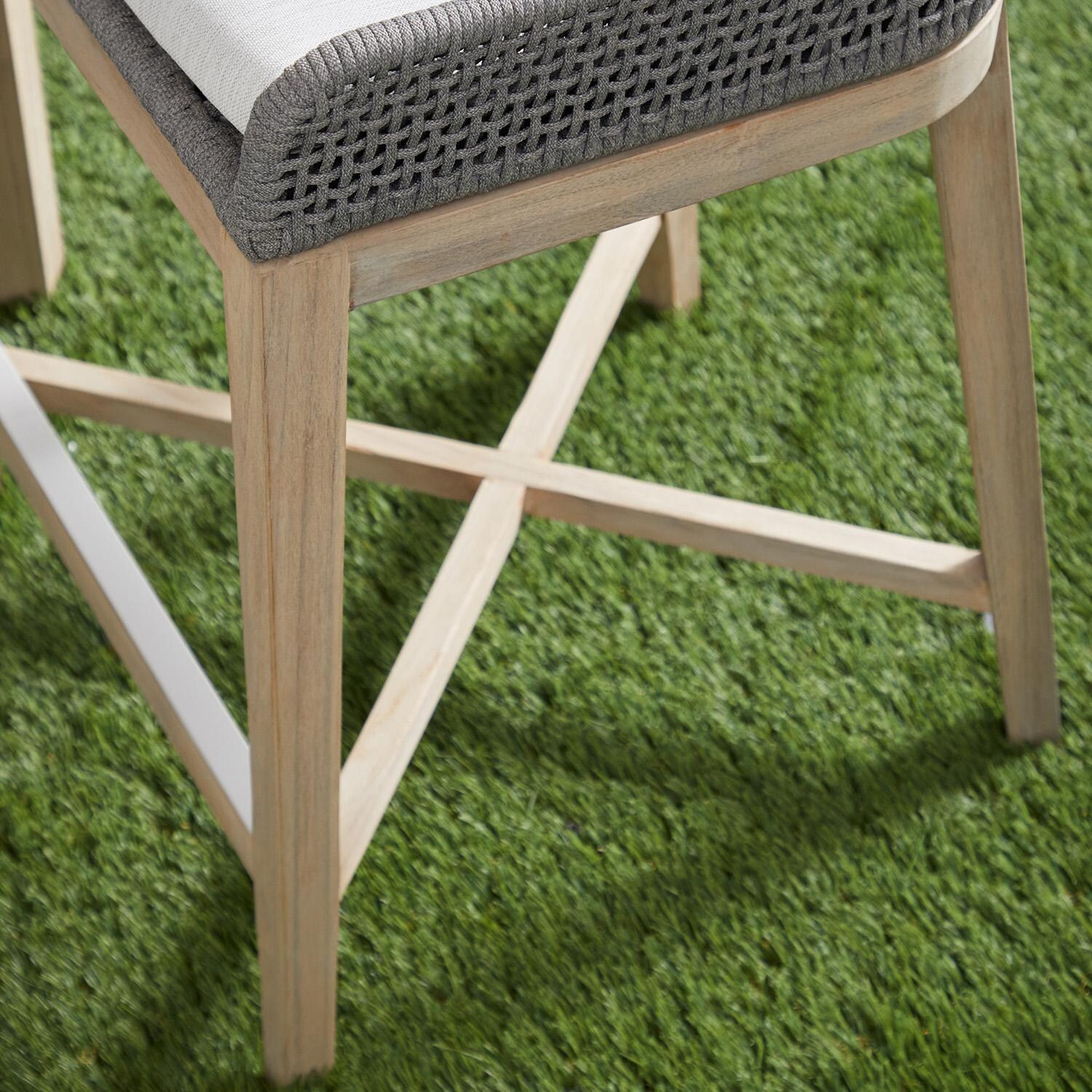 Cocoa Way Woven Rope Counter Stool in Dove By Lakeview - Leg Detail thumbnail