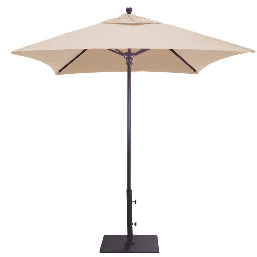 Galtech 6 X 6 Ft. Square Aluminum Patio Umbrella W/ Manual Lift - Antique Bronze Frame W/ Antique Beige Sunbrella Fabric (Umbrella Base Not Included) thumbnail