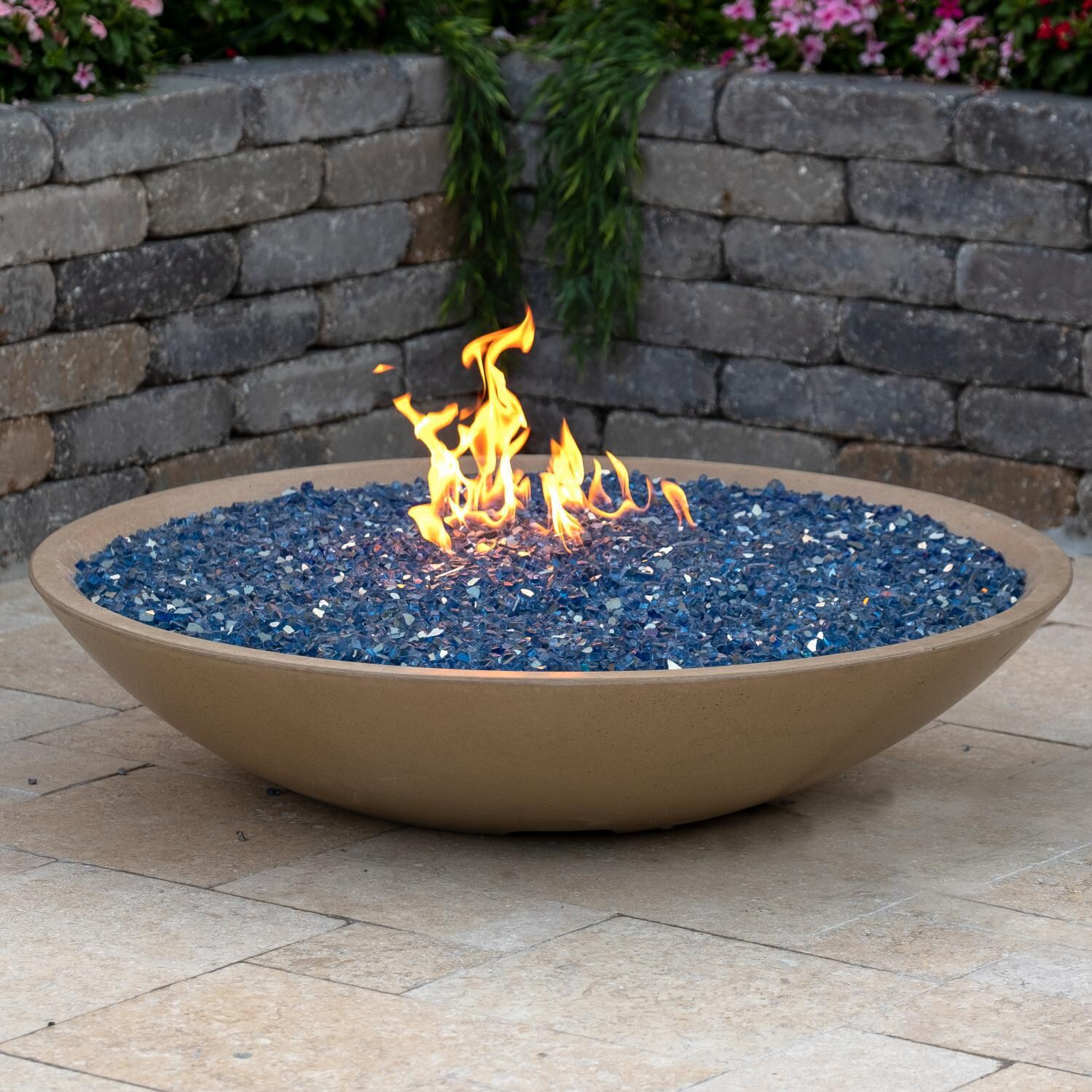 Lakeview Outdoor Designs GFRC 48Inch Natural Gas Fire Bowl Tan