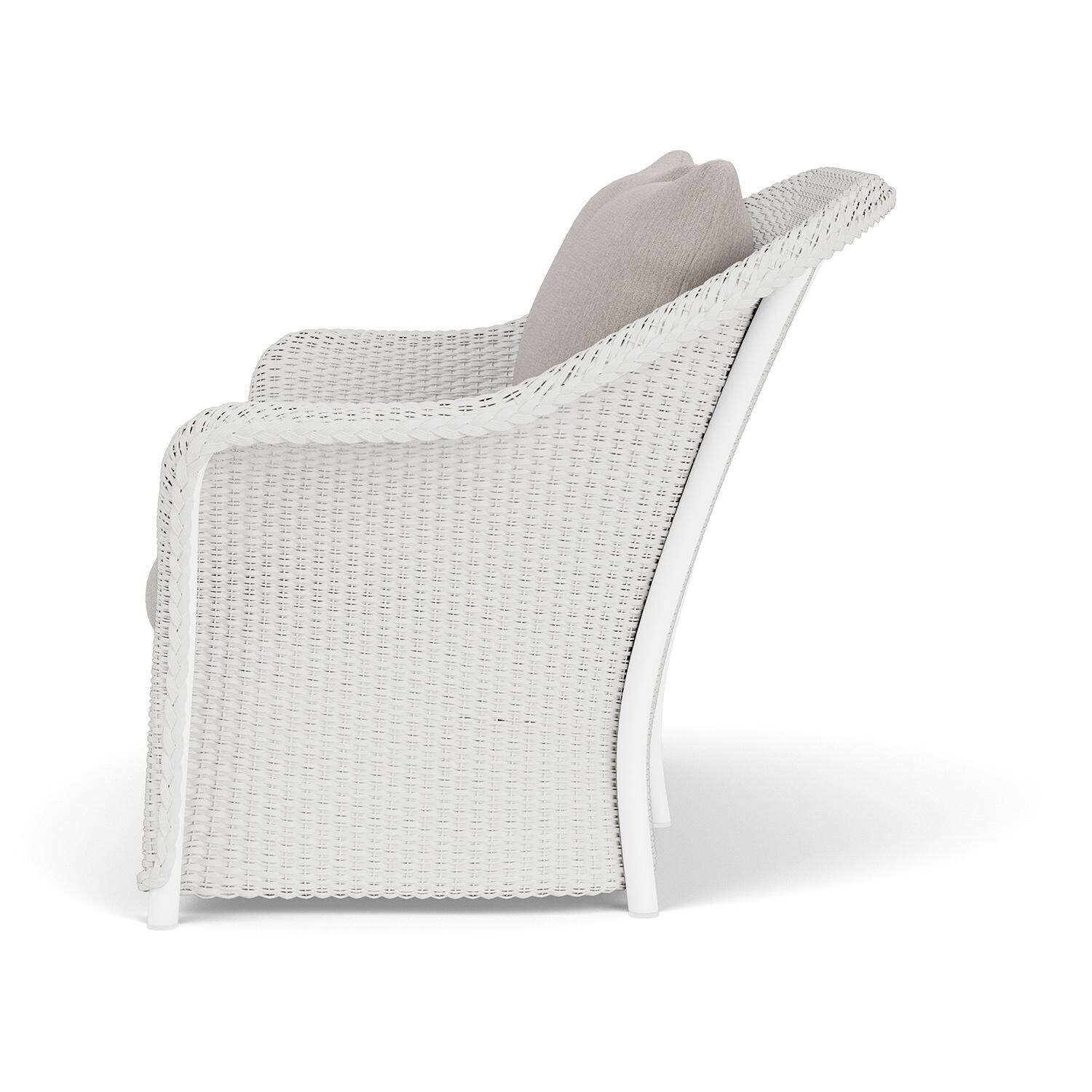 Lloyd Flanders Weekend Retreat Loveseat in Matte White Finish W/ Remy Cloud Fabric - Side thumbnail