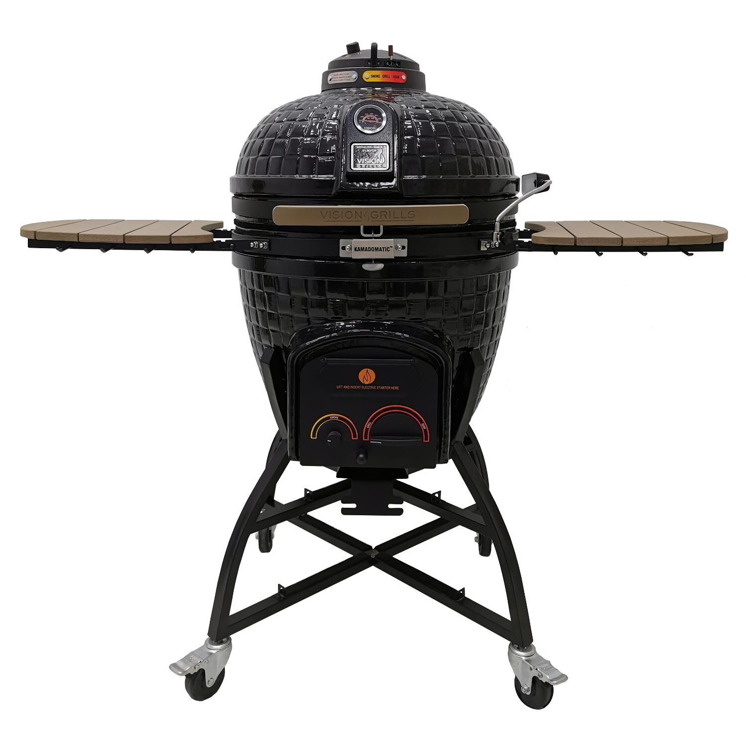 Vision Elite Series XR402 Deluxe 20-Inch Kamado Grill - Black Onyx - XR-402BO image