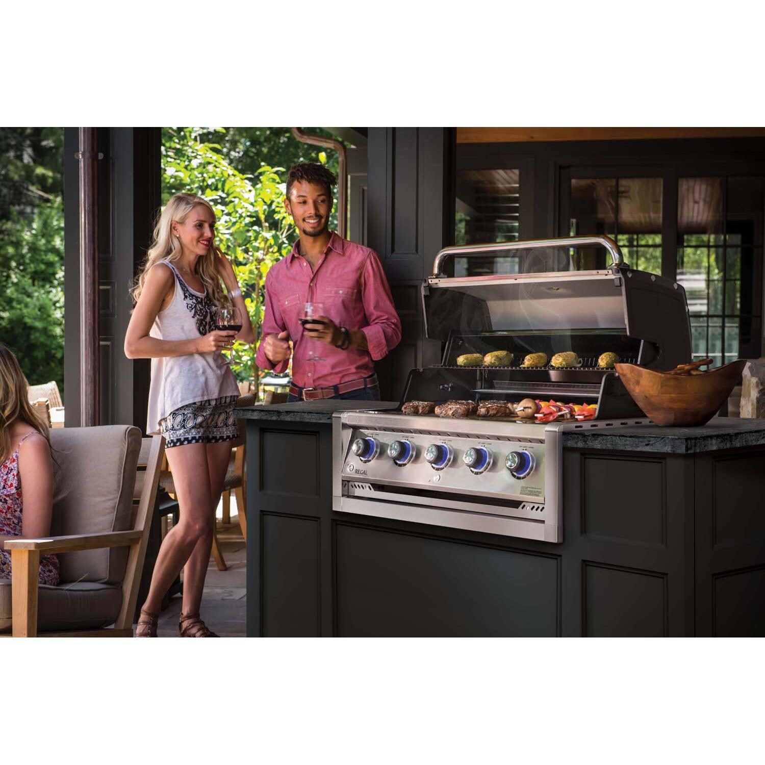Broil King 886717 Regal S520 5-Burner Built-In Natural Gas Grill - Stainless Steel - Grilling - Lifestyle thumbnail