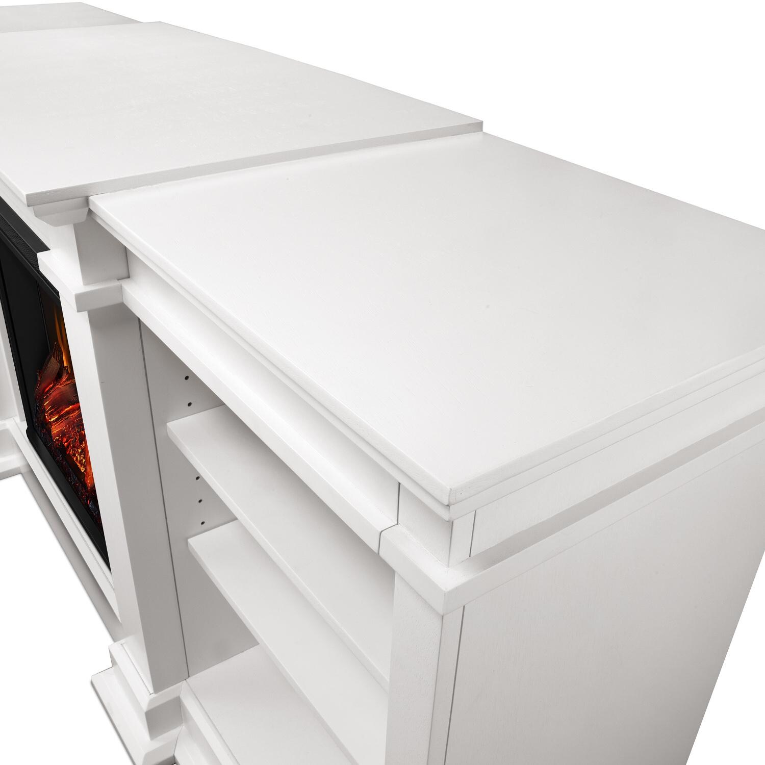 Real Flame - G1200E-W - Fresno 71-Inch Electric Fireplace Entertainment Center - White - Corner Detail thumbnail