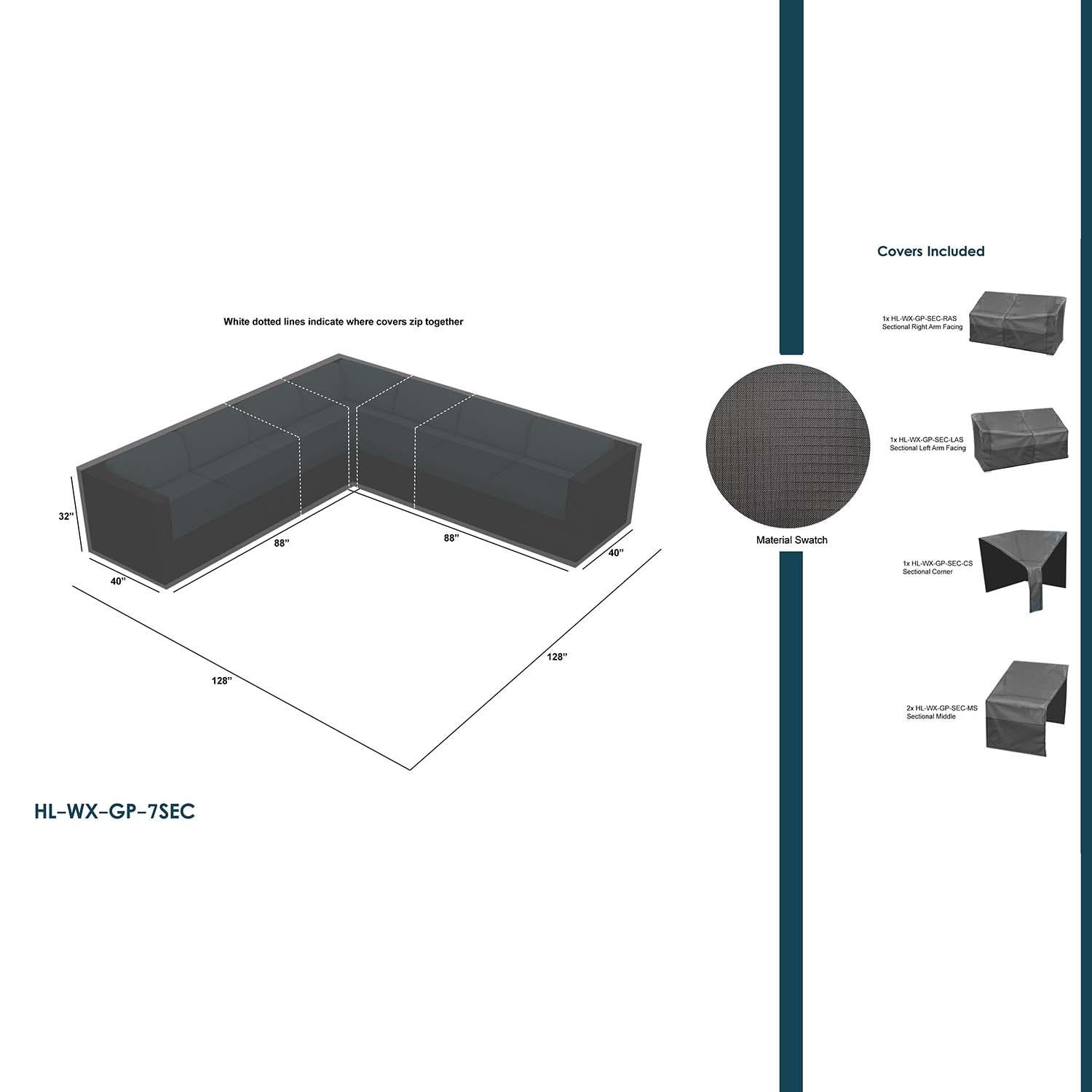 Weather Resistant Covers For 7 Pc Sectional Set by Lakeview Outdoor Designs