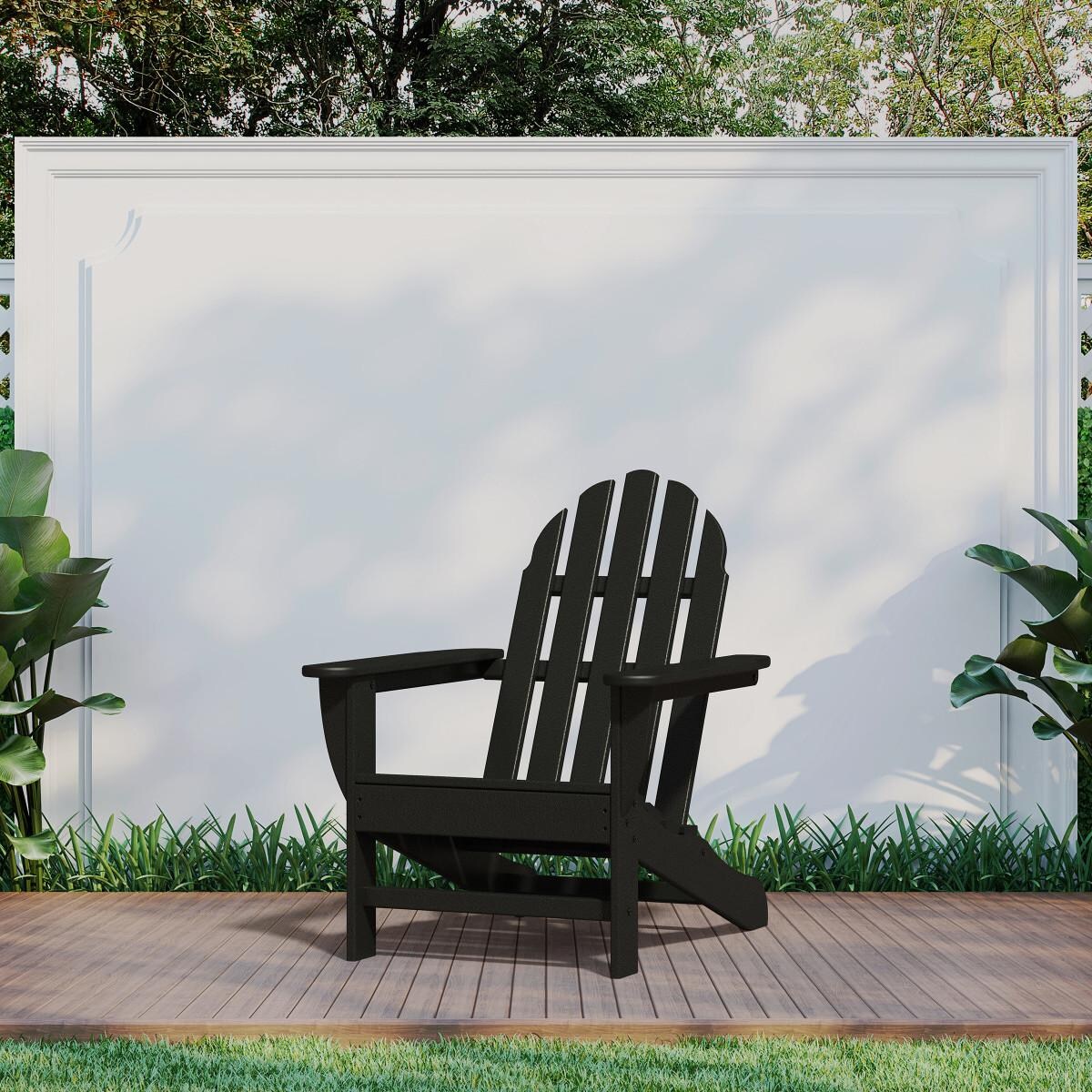 Classic Adirondack Recycled Plastic Adirondack in Black by POLYWOOD