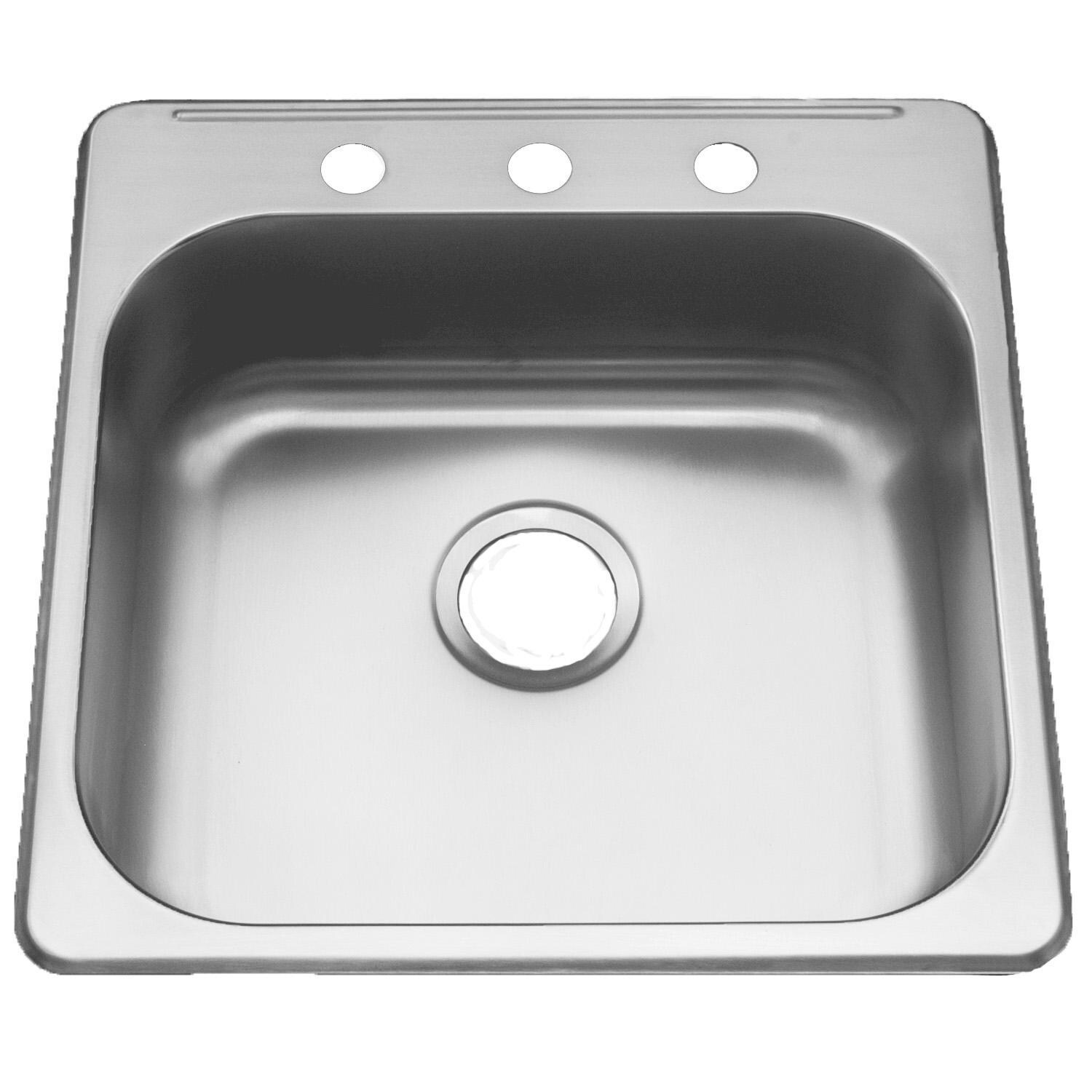 Huntington Brass ADA-963 + HBK1823301-J + LI-XD ADA Compliant 20 X 20 Stainless Steel Outdoor Sink with Huntington Brass Dual Spray European Style Pull Down Faucet and Strainer Basket - Sink - White Background thumbnail