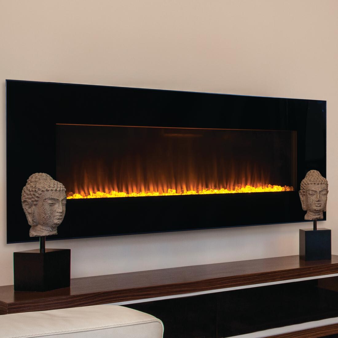 Superior Fireplaces 54-Inch Innovative Hearth Products Linear Wall Mounted Electric Fireplace - Close Up thumbnail