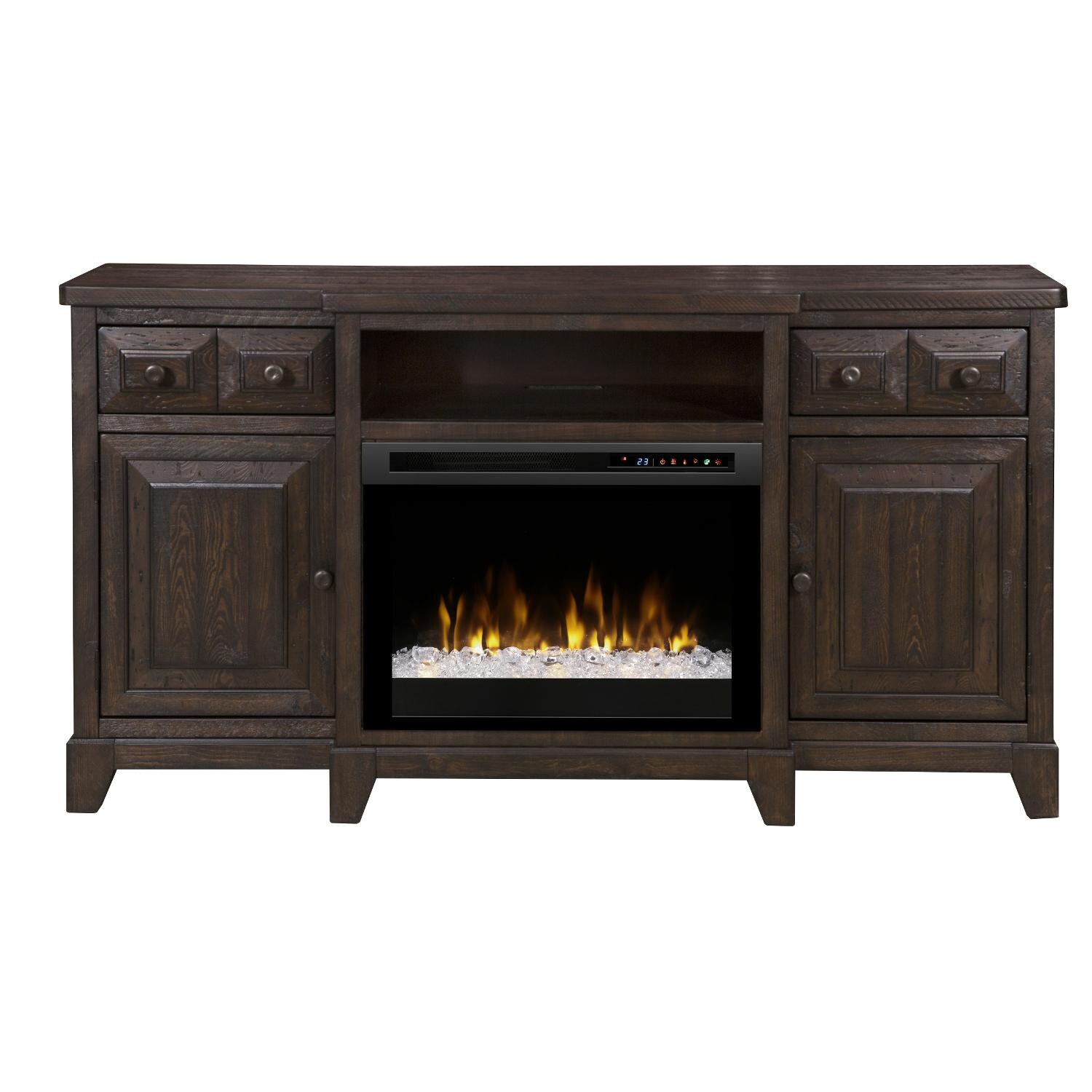 Dimplex Multi-Fire XHD Heinrich 66-Inch Electric Fireplace Media Console - Acrylic Ice Embers - Wentworth Brown - GDS26G8-1863WR thumbnail