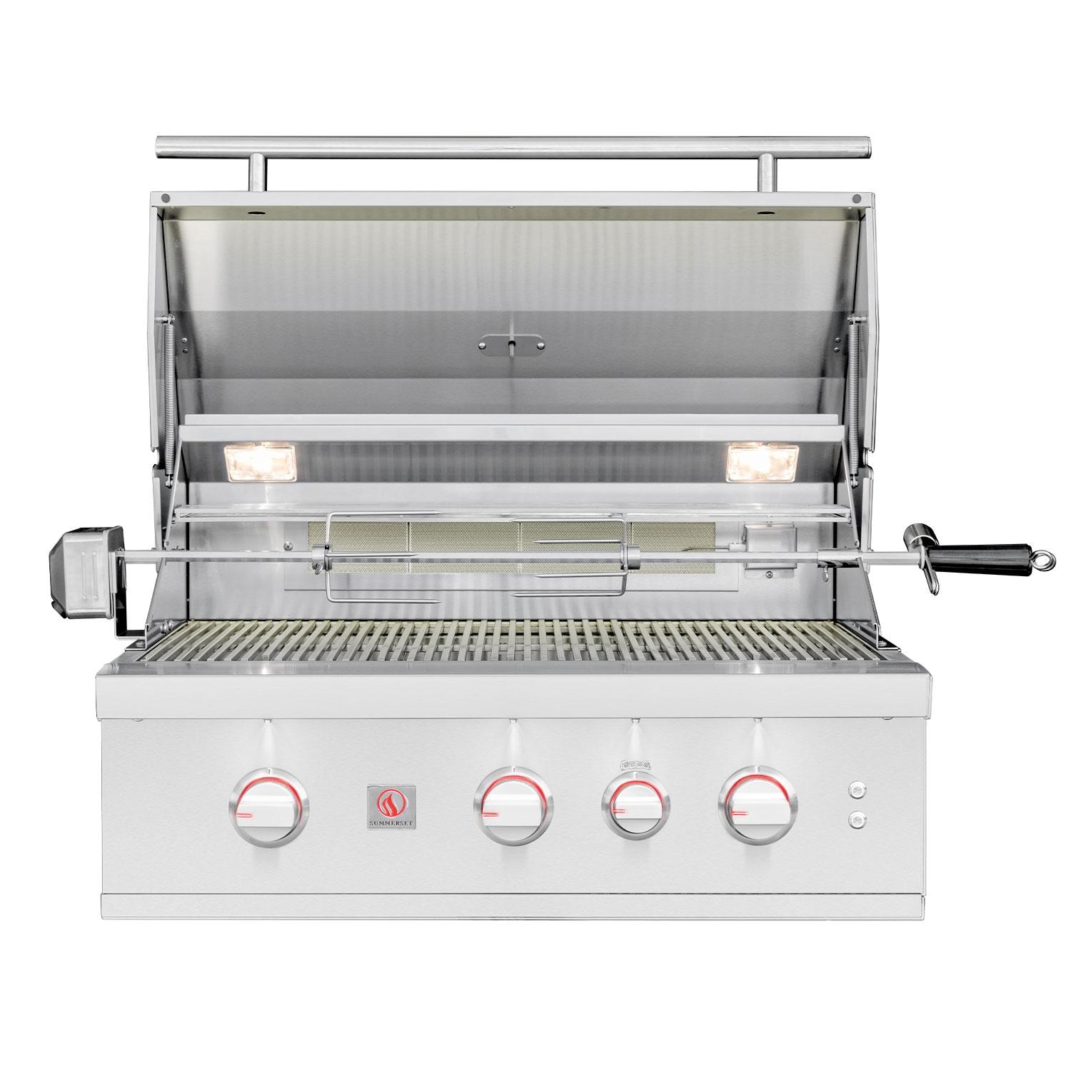 Summerset TRLPRO32 TRL Pro 32-in 3 Burner Built-In Natural Gas Grill w/ Rear Infrared Burner & Rotisserie Kit - Display - White Background thumbnail