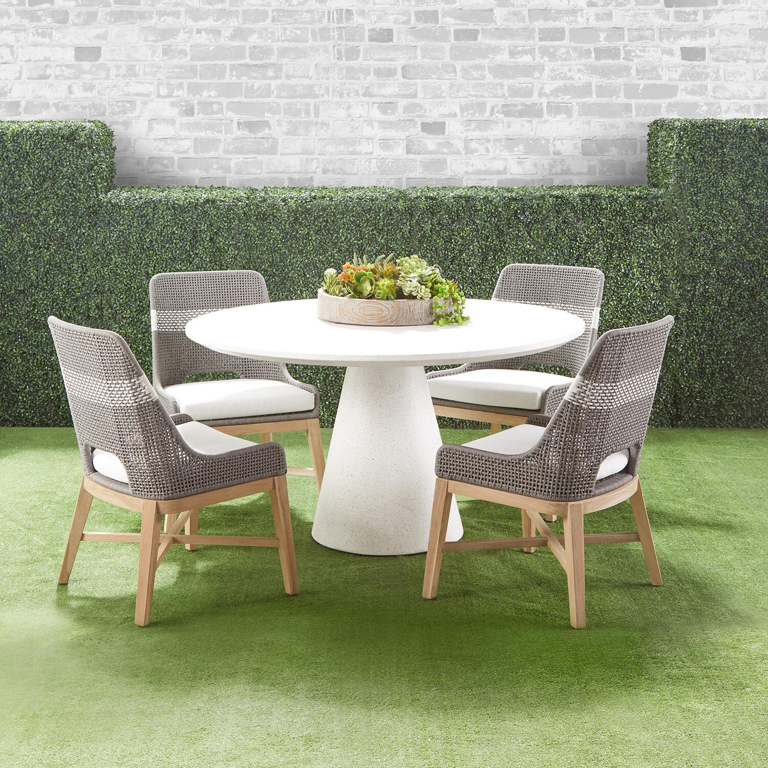 Cocoa Way Woven Rope Dining Chair in Dove - Set of 2 - By Lakeview - With Dining Table thumbnail