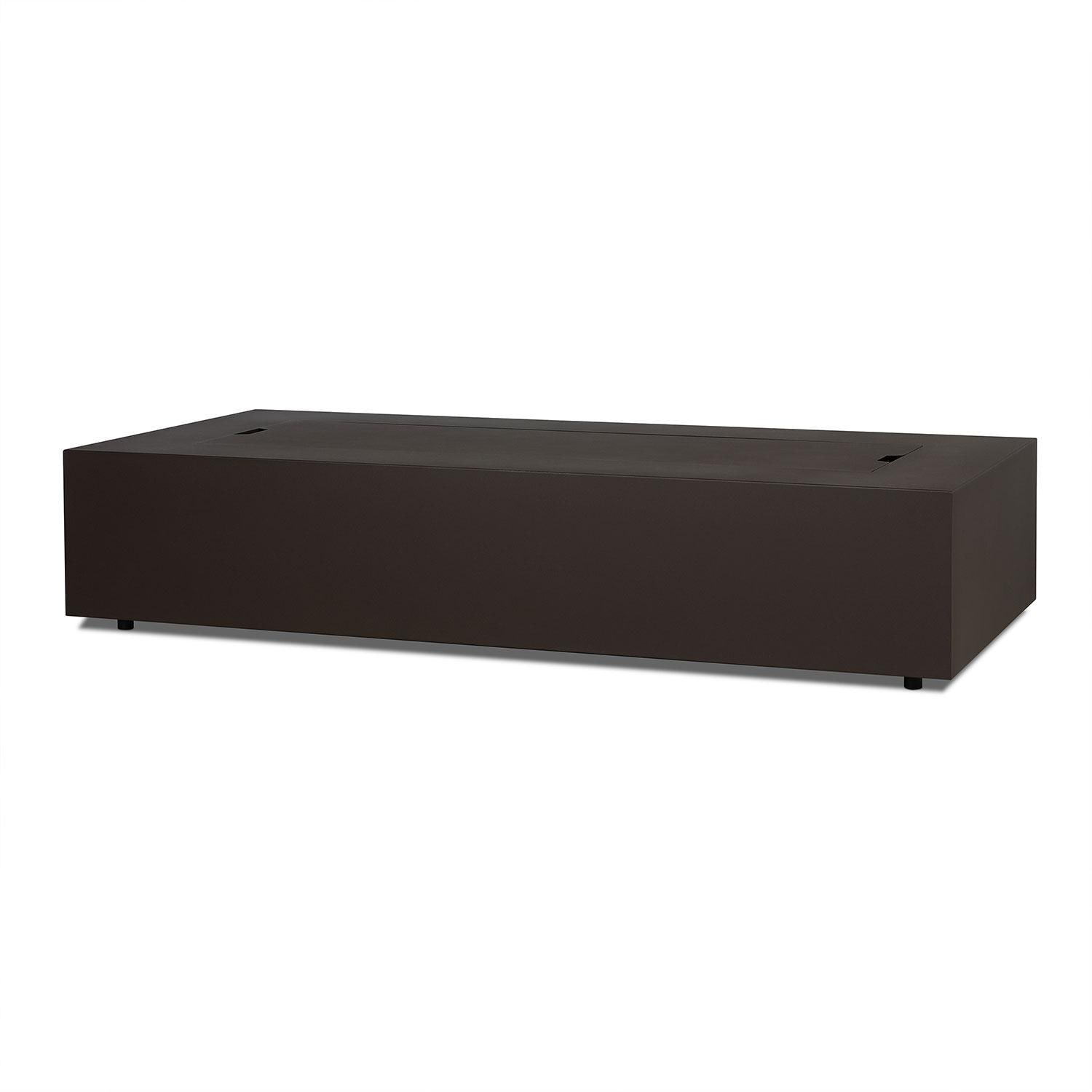 Elysian 70-in Rectangular Steel Propane Fire Pit Table in Dark Bronze by Lakeview Outdoor Designs - Lid On - White Background thumbnail