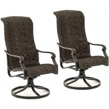 Du Monde 2 Piece Banana Leaf Wicker Patio Swivel Rocker Dining Chair Set By Lakeview Outdoor Designs image