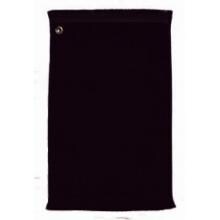 Terry Town Premium Fringed Velour Grommeted Golf Towel - Black image