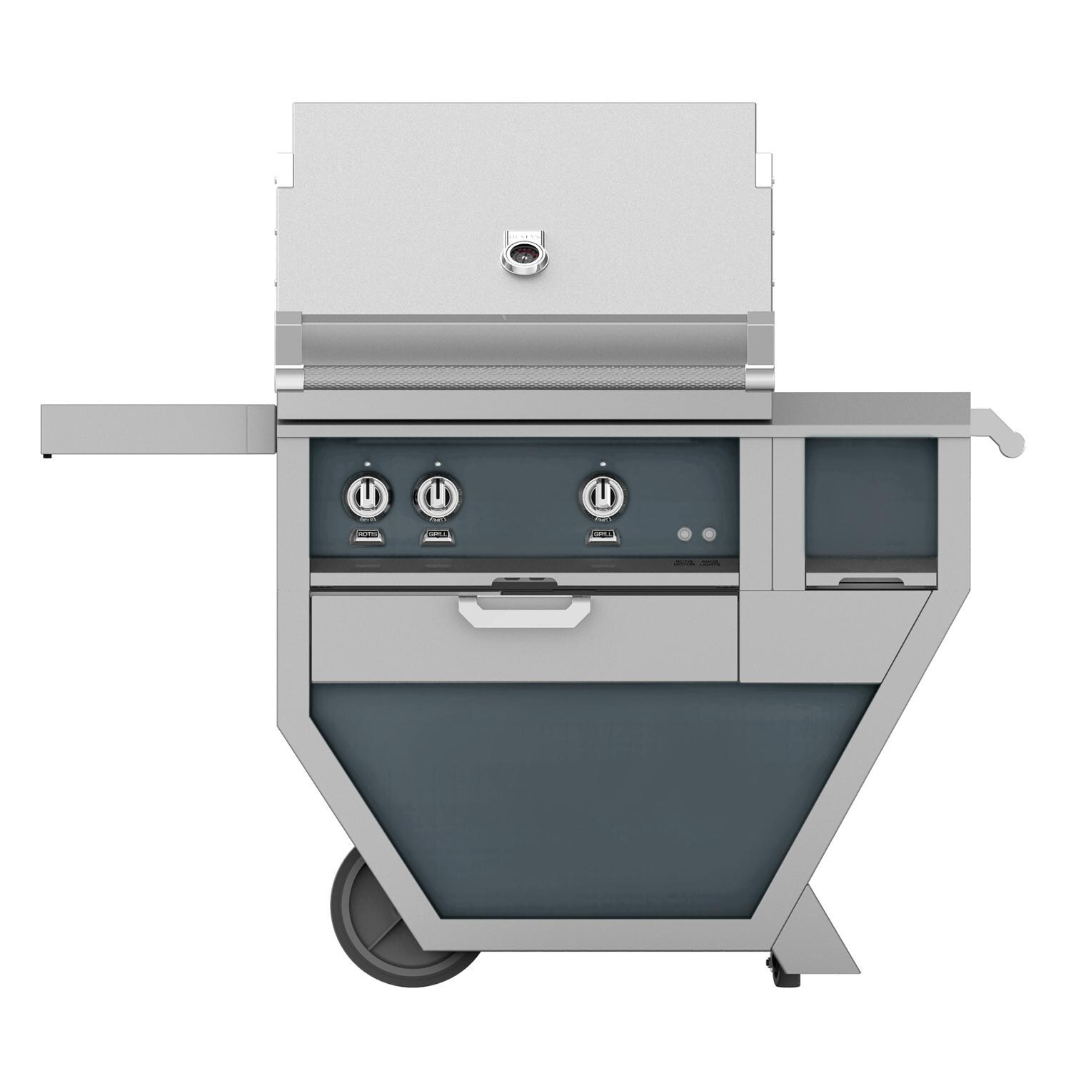 Hestan Deluxe 30-Inch Freestanding Propane Gas Grill W/ Sear Burner, Rotisserie, Worktop & Storage Drawer - Pacific Fog - GMBR30CX-LP-GG thumbnail