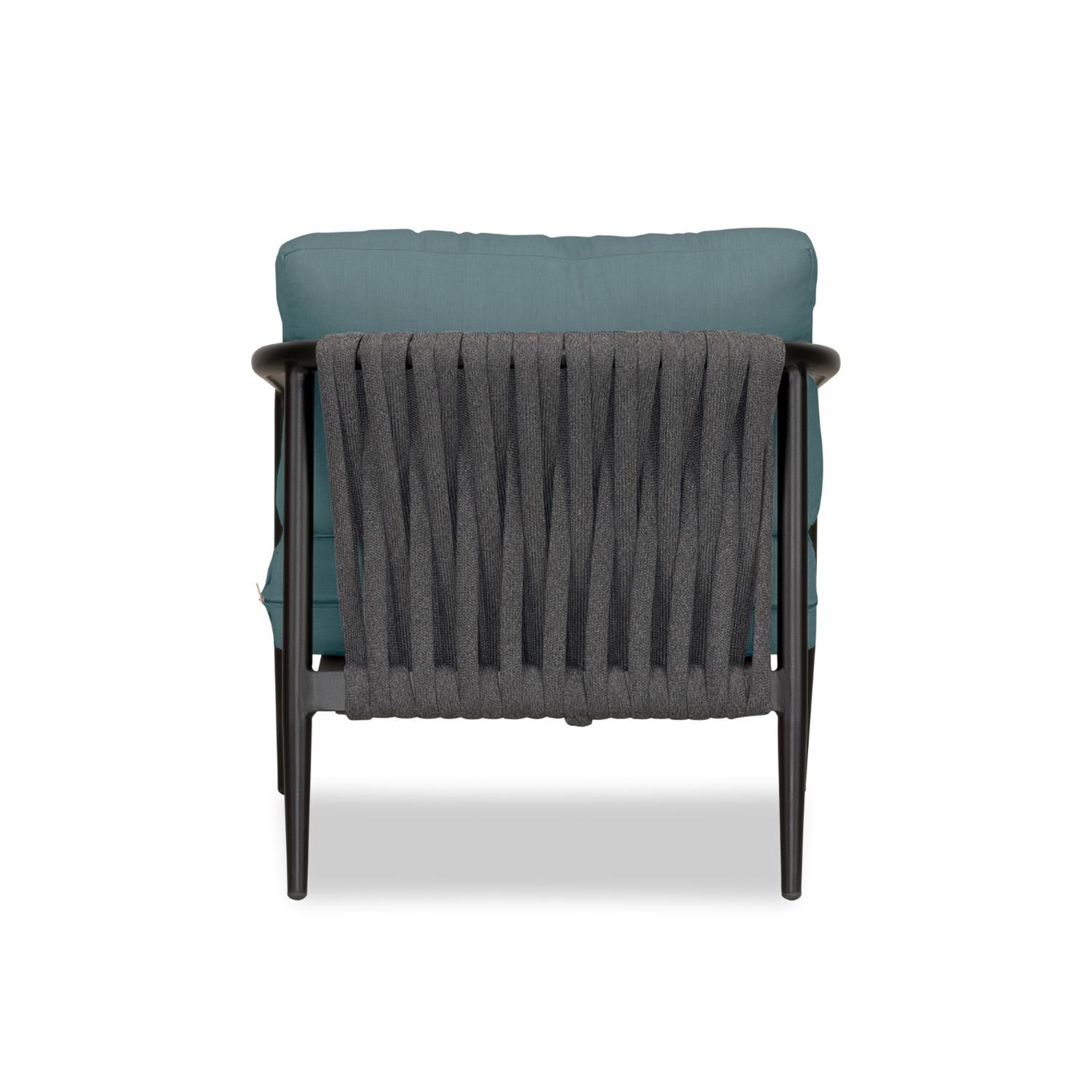 Lakeview Midnight Cove Aluminum Club Chair in Black/Carbon/Cast Lagoon - Back - White Background thumbnail