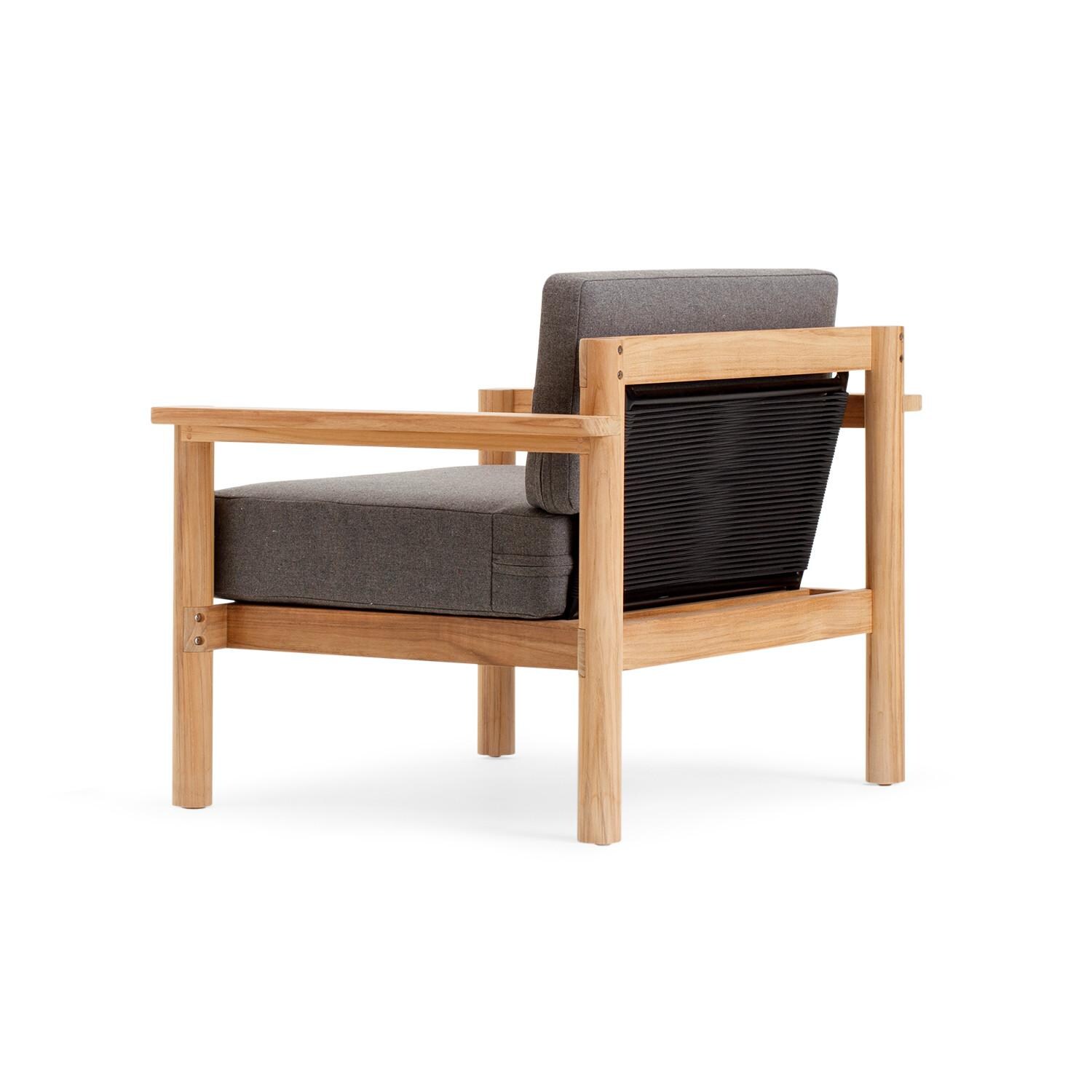 Neighbor HVN-CHAIR-GR-2 Chair W/ Teak Arms - Rear View thumbnail