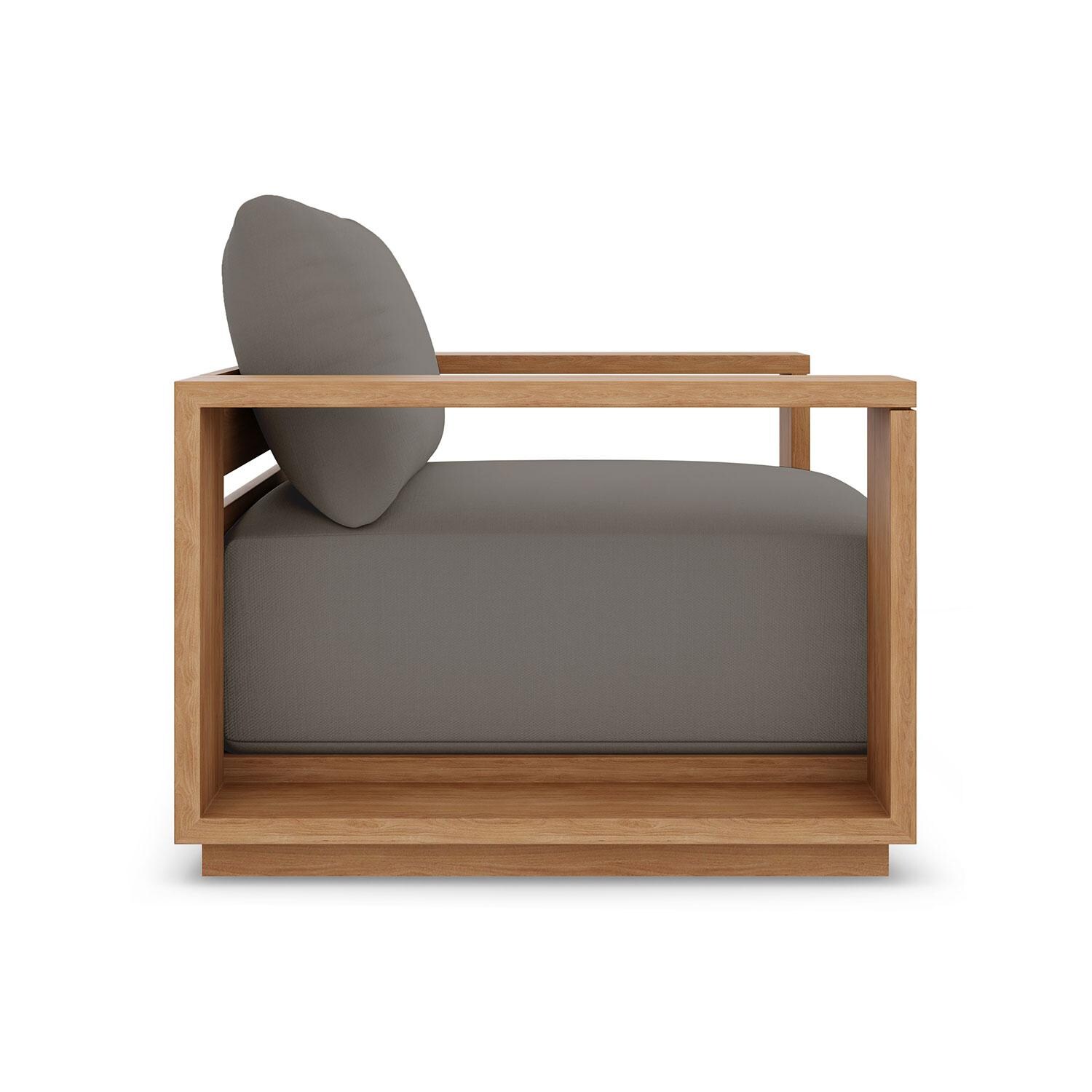 Bellawood Teak Luxe Club Chair in Charcoal by Lakeview Outdoor Designs - Side View - White Background thumbnail