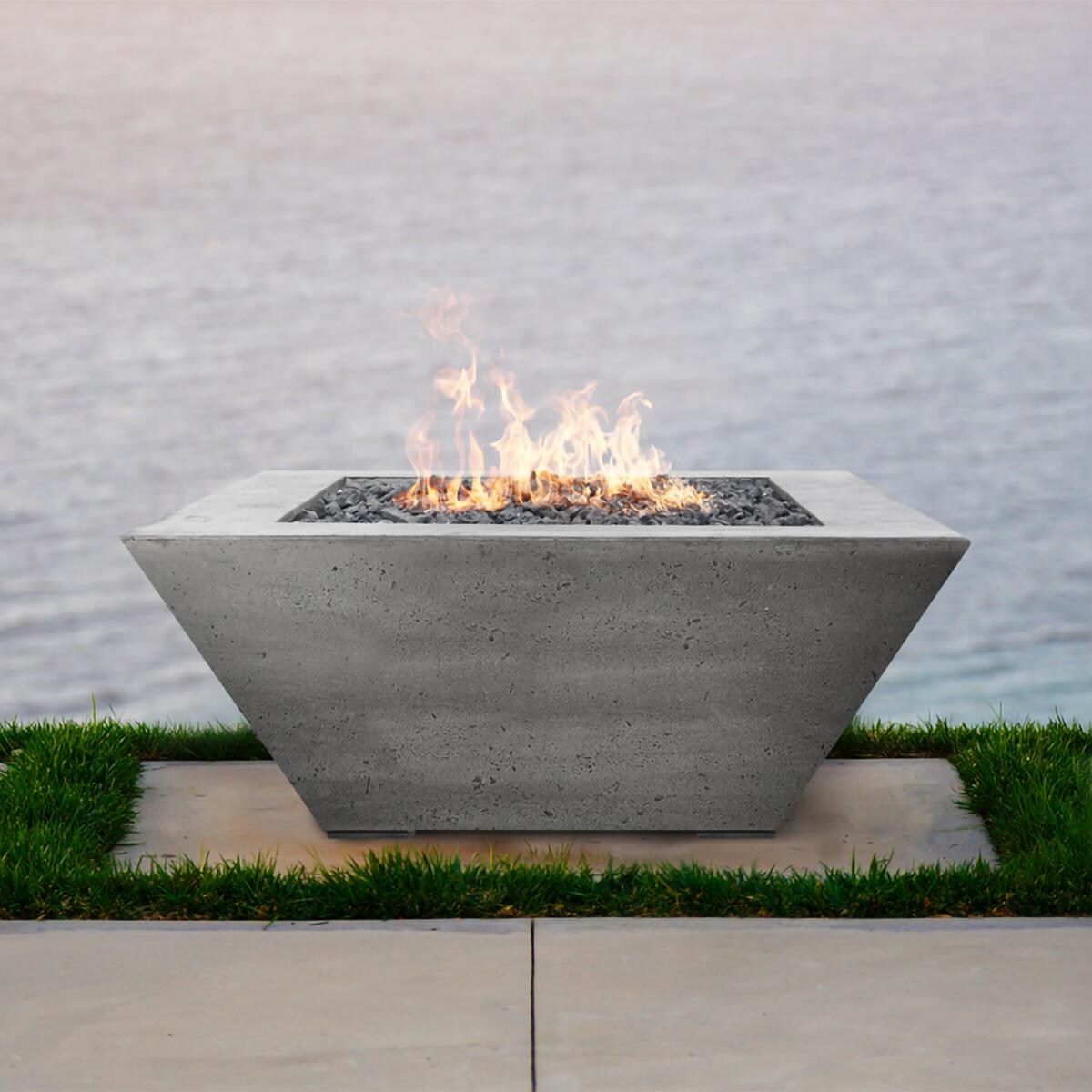 Prism Hardscapes Lombard 42-Inch Propane Gas Square fire Pit Table - Pewter image